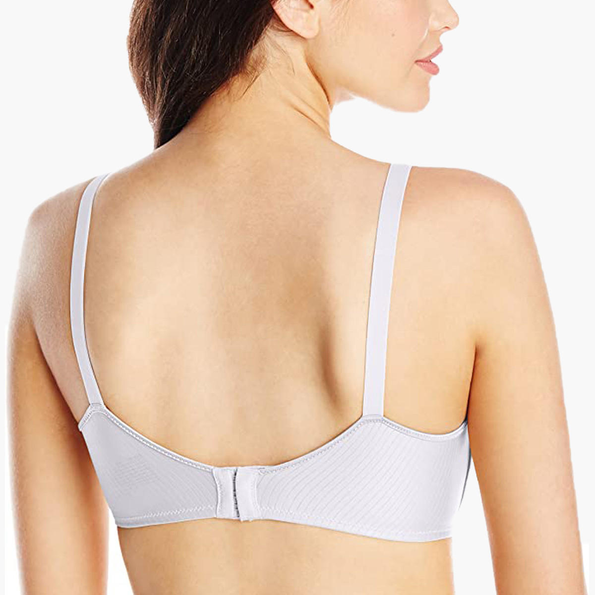 Hanes Striped Underwire Basic Bra with Hook and Eye Closure-women-clothing-lingerie-bras-image-2