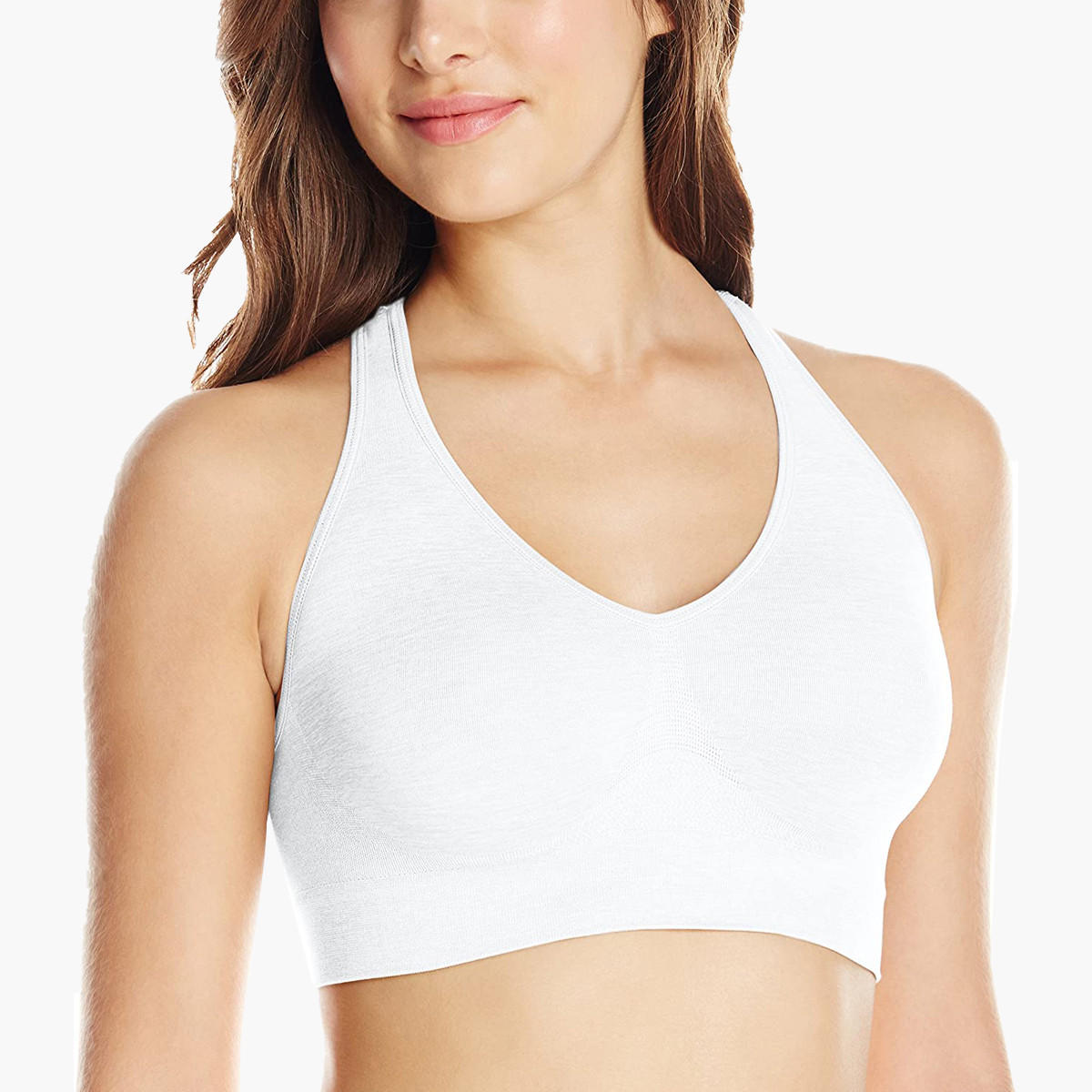 صدرية رياضية سادة مبطنة خفيفة بظهر ريسر من هانس-women-clothing-lingerie-bras-image-2