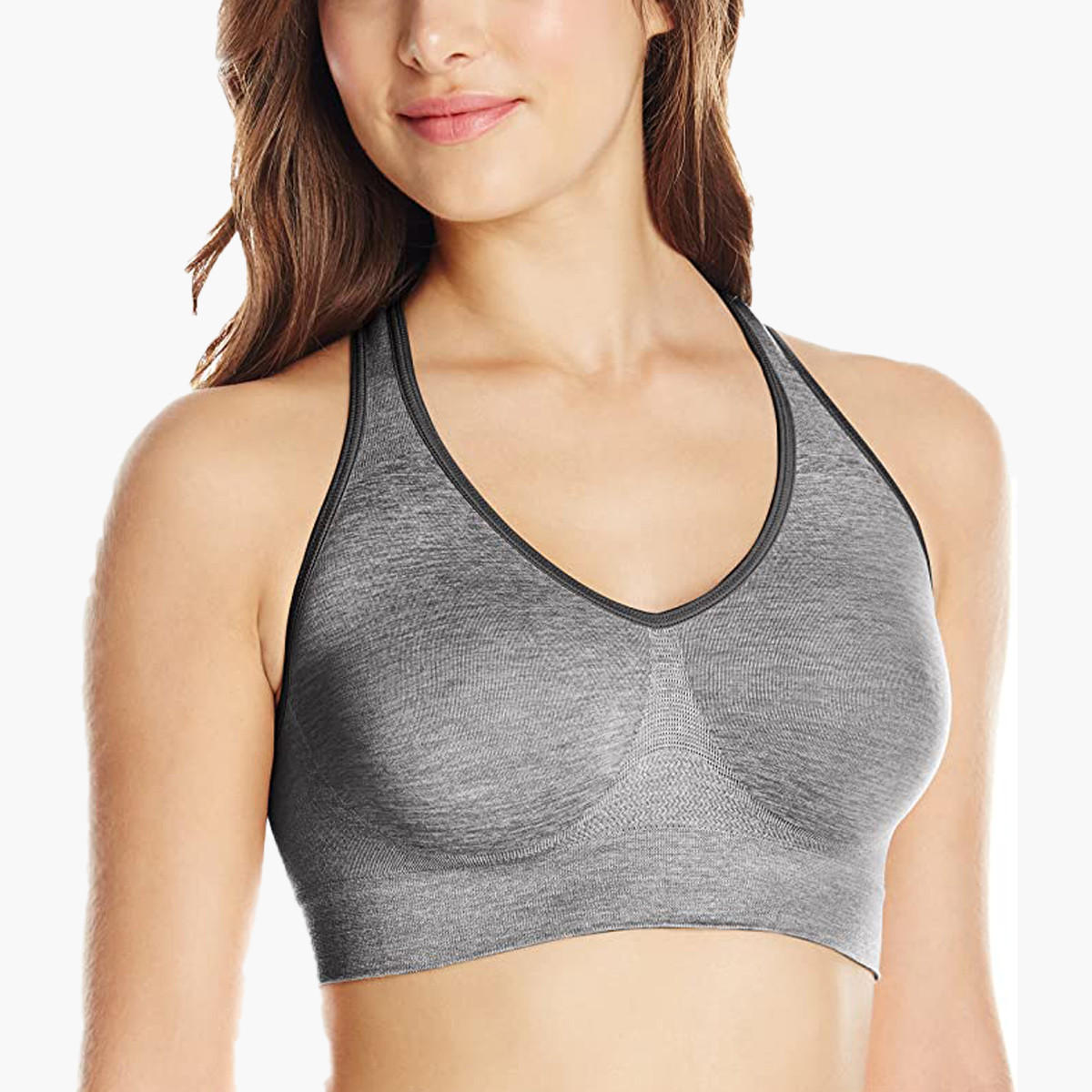 Hanes Light Padded Seamless Sports Bra with Racerback Detail-women-clothing-lingerie-bras-image-1