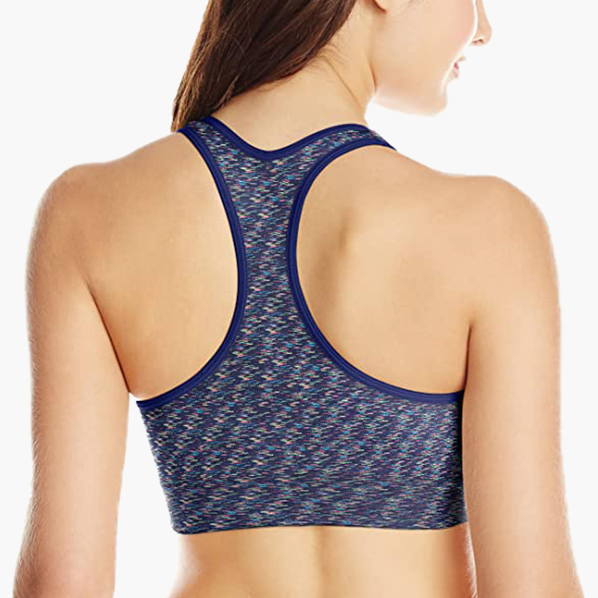 صدرية رياضية متداخلة مبطنة خفيفة بظهر ريسر و طبعات من هانس-women-clothing-lingerie-bras-image-2
