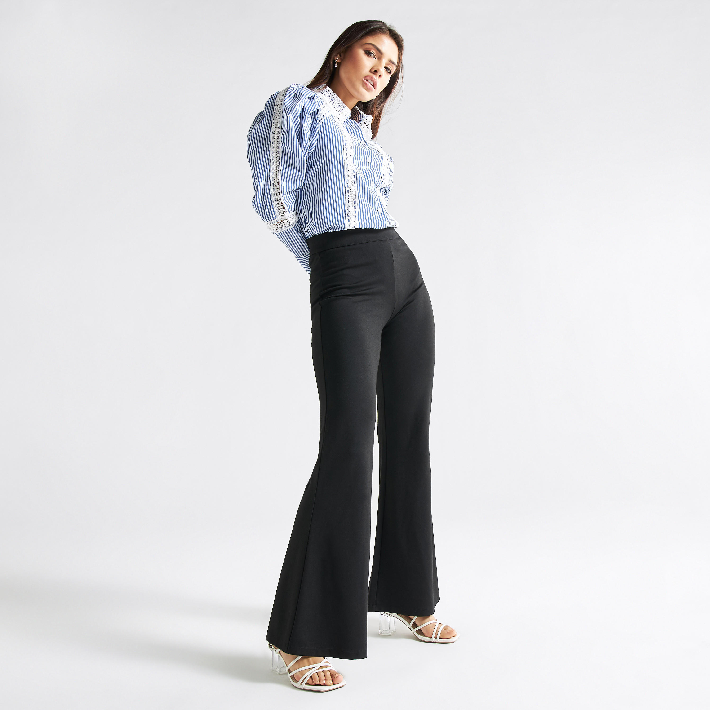 قميص مقلّم بأكمام منفوخة-women-clothing-shirtsandblouses-shirts-image-2