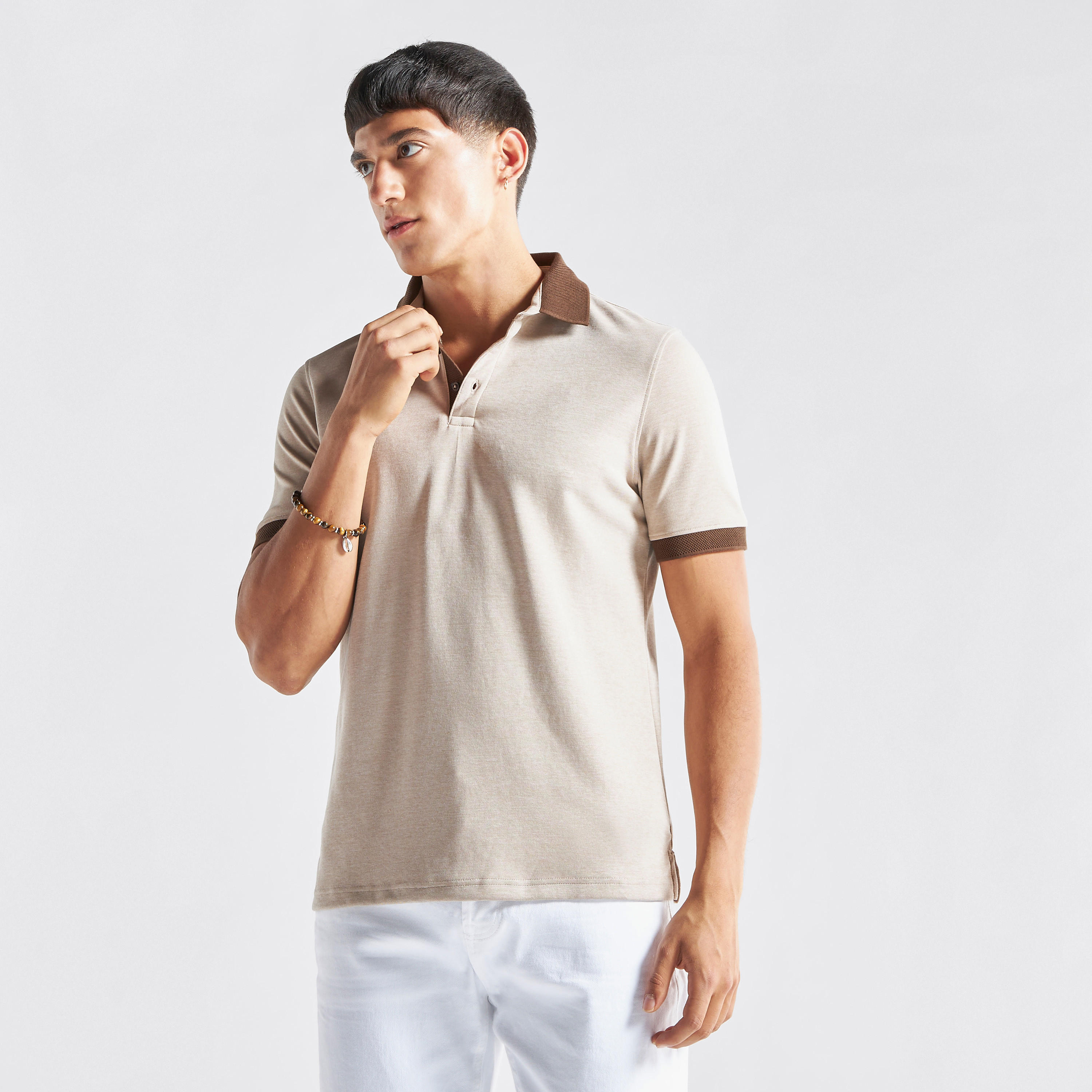 Solid Polo T-shirt with Short Sleeves-men-clothing-tshirtsandpolos-polos-image-1