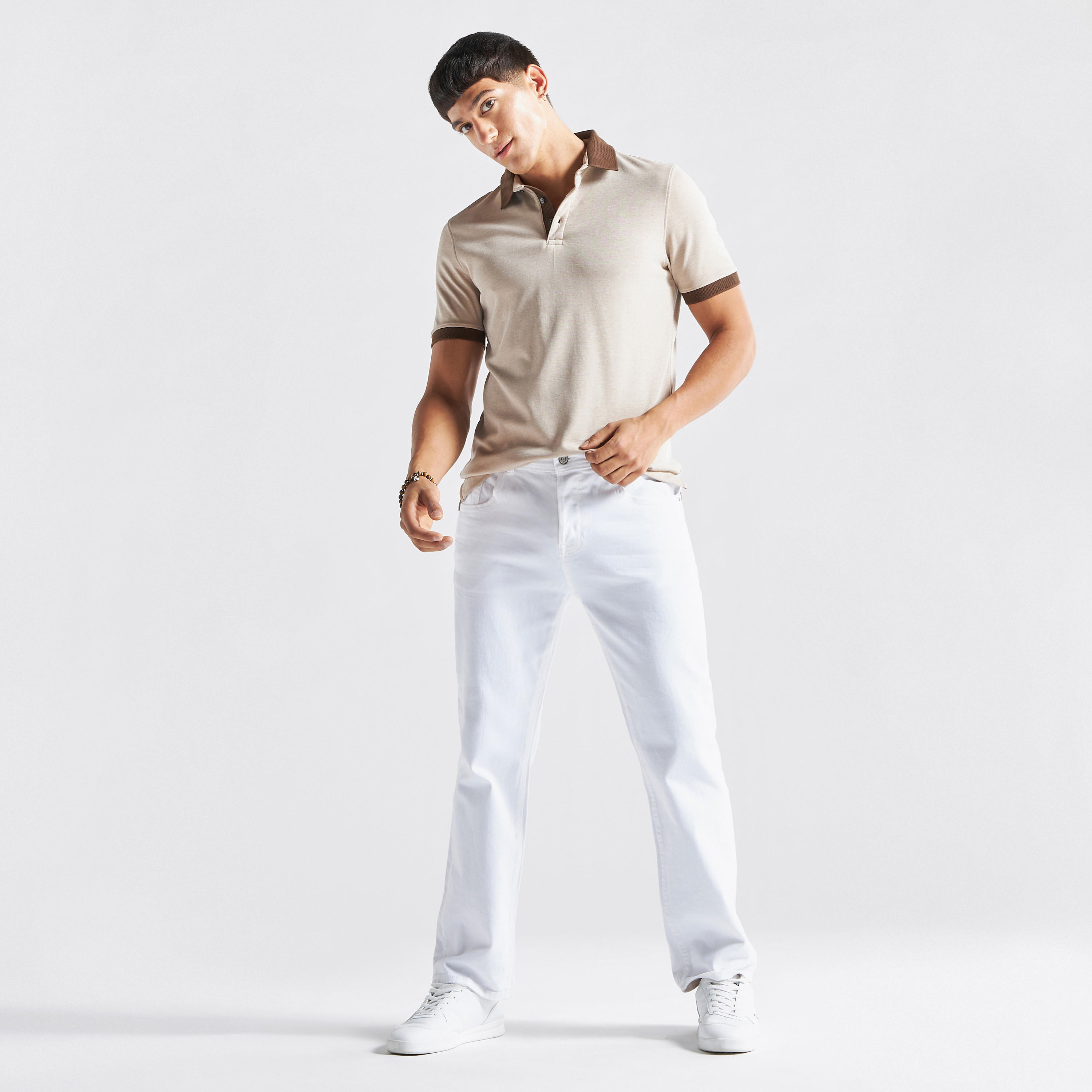 Solid Polo T-shirt with Short Sleeves-men-clothing-tshirtsandpolos-polos-image-2