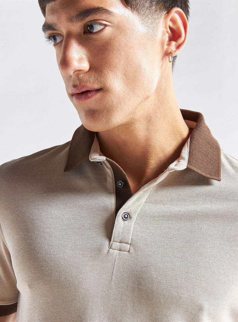 Solid Polo T-shirt with Short Sleeves-men-clothing-tshirtsandpolos-polos-image-4