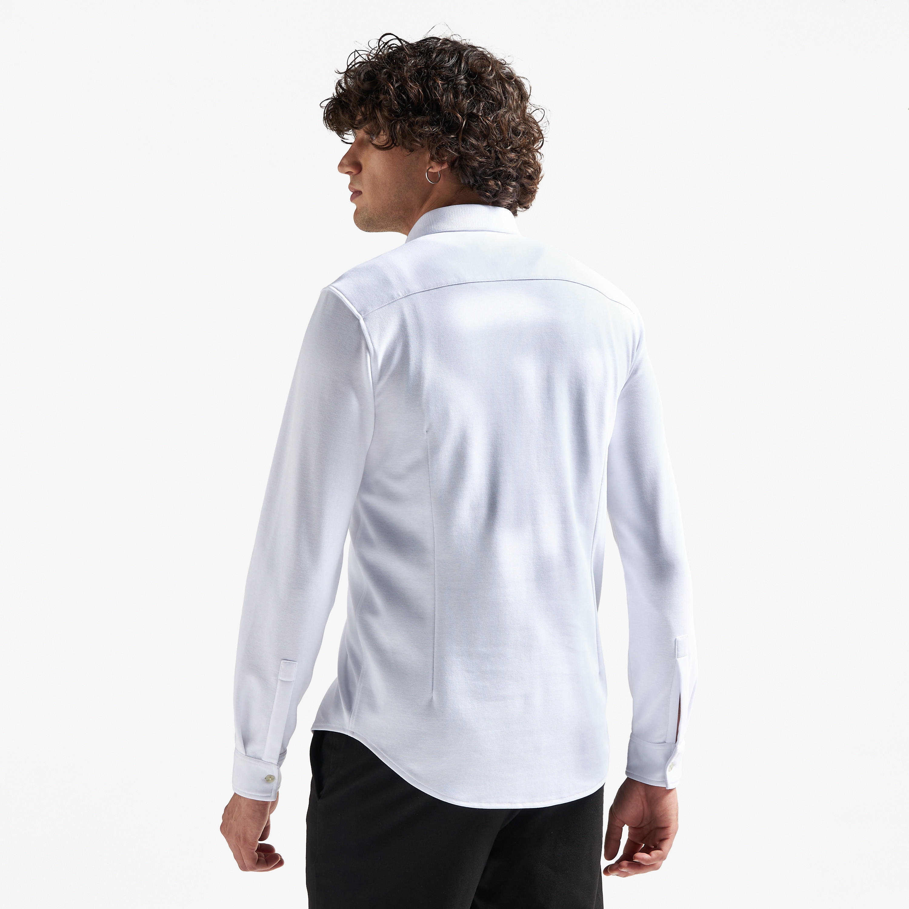 Solid Shirt with Long Sleeves and Curved Hem-men-clothing-shirts-image-3