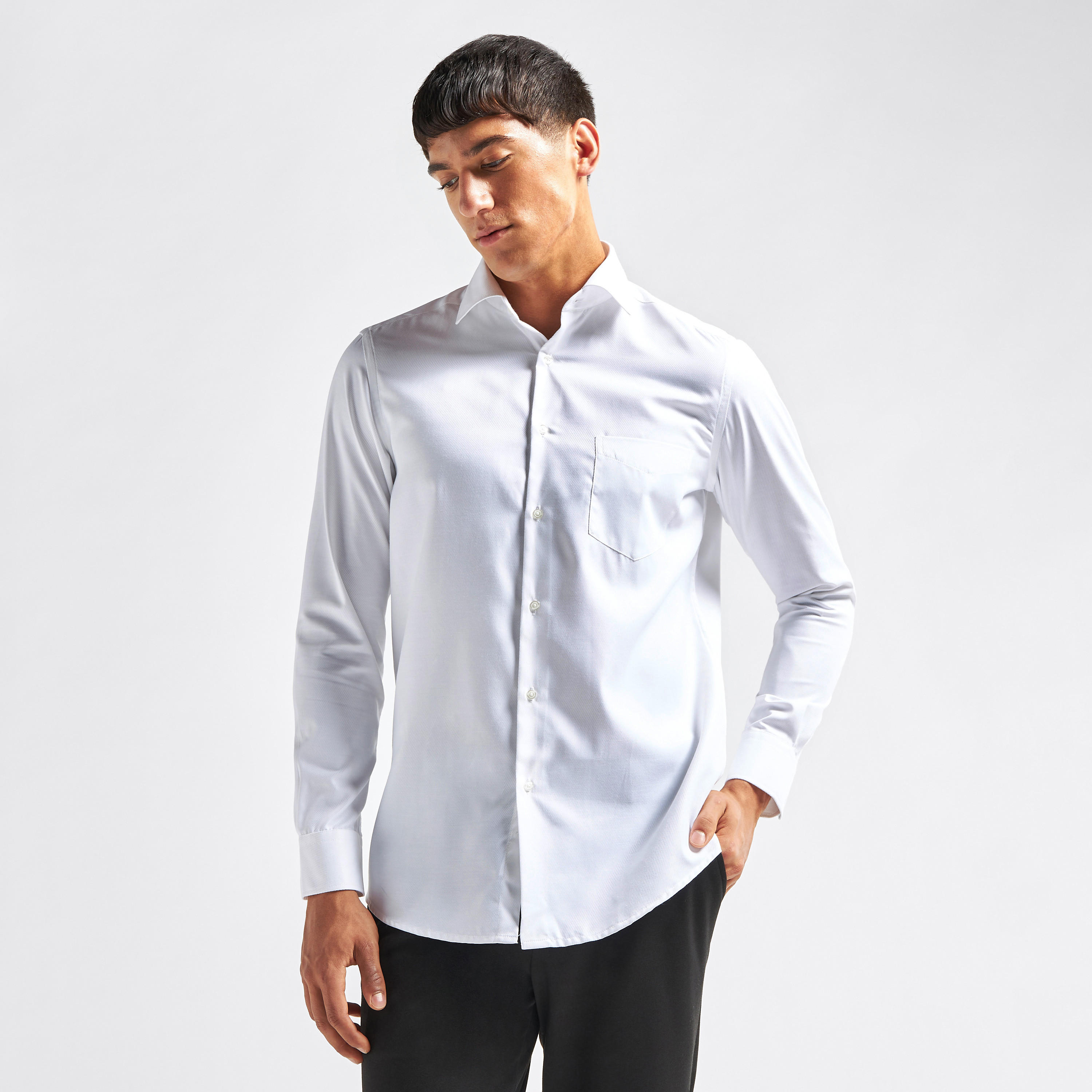 قميص بارز الملمس بأكمام طويلة وجيب-men-clothing-shirts-image-1