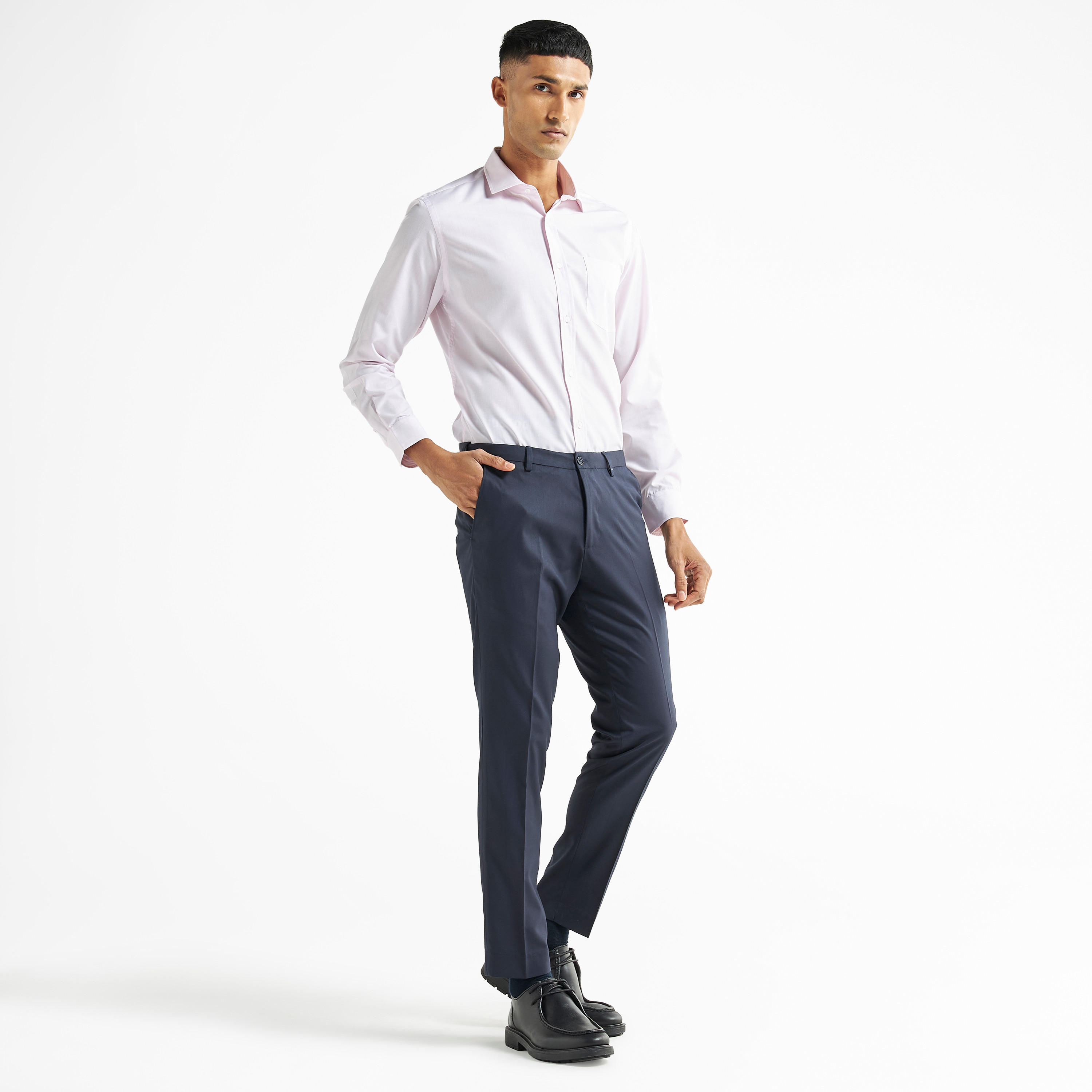 Solid Shirt with Pocket and Long Sleeves-men-clothing-shirts-image-2