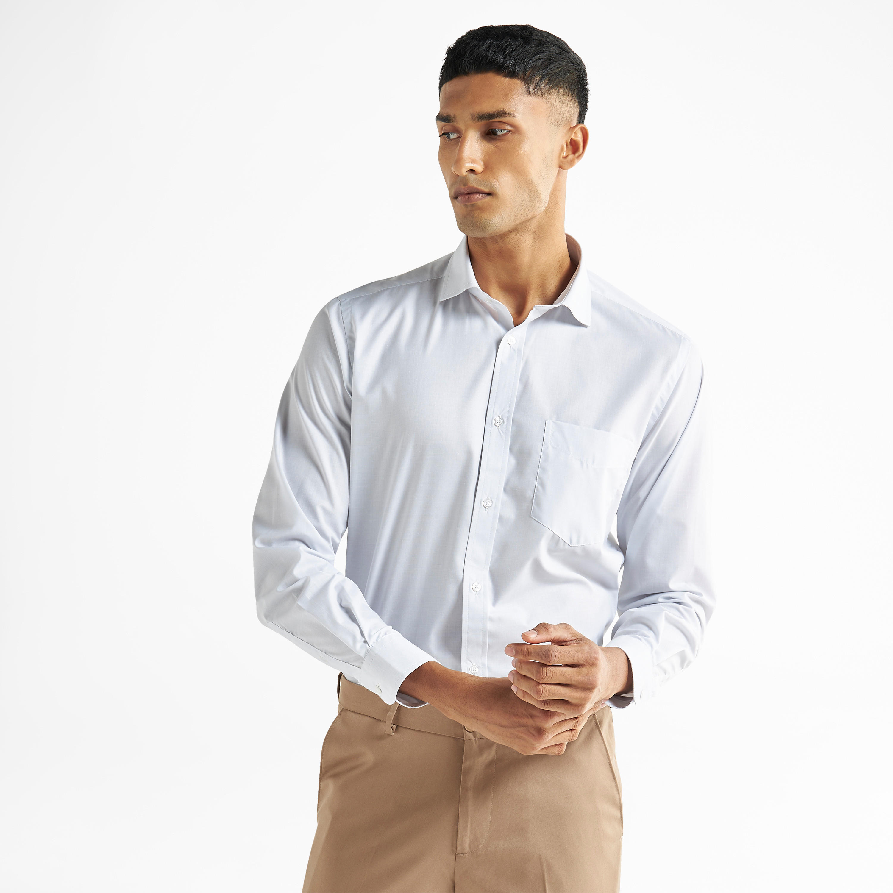 قميص سادة بأكمام طويلة وجيب-men-clothing-shirts-image-1