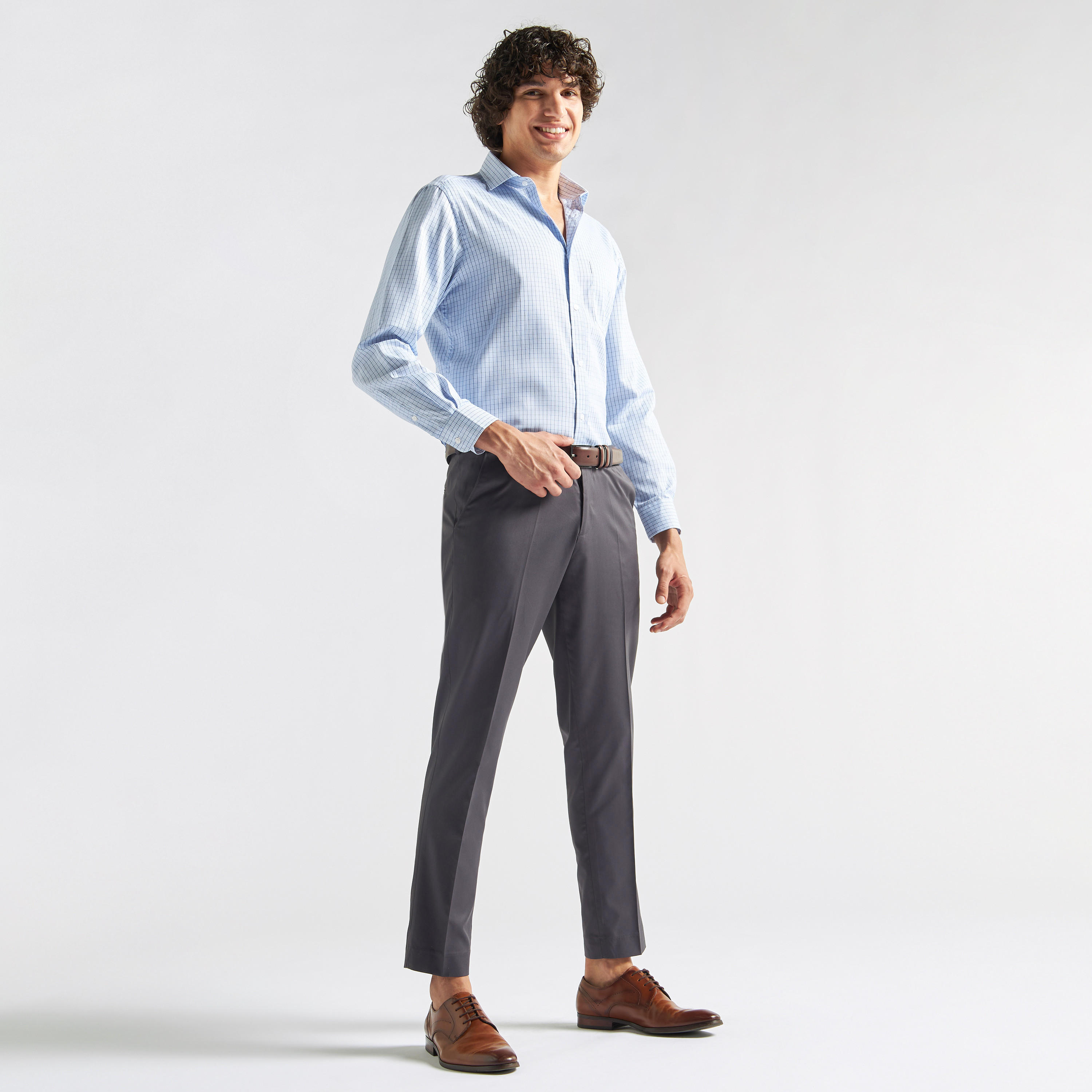 Checked Shirt with Chest Pocket and Long Sleeves-men-clothing-shirts-image-2