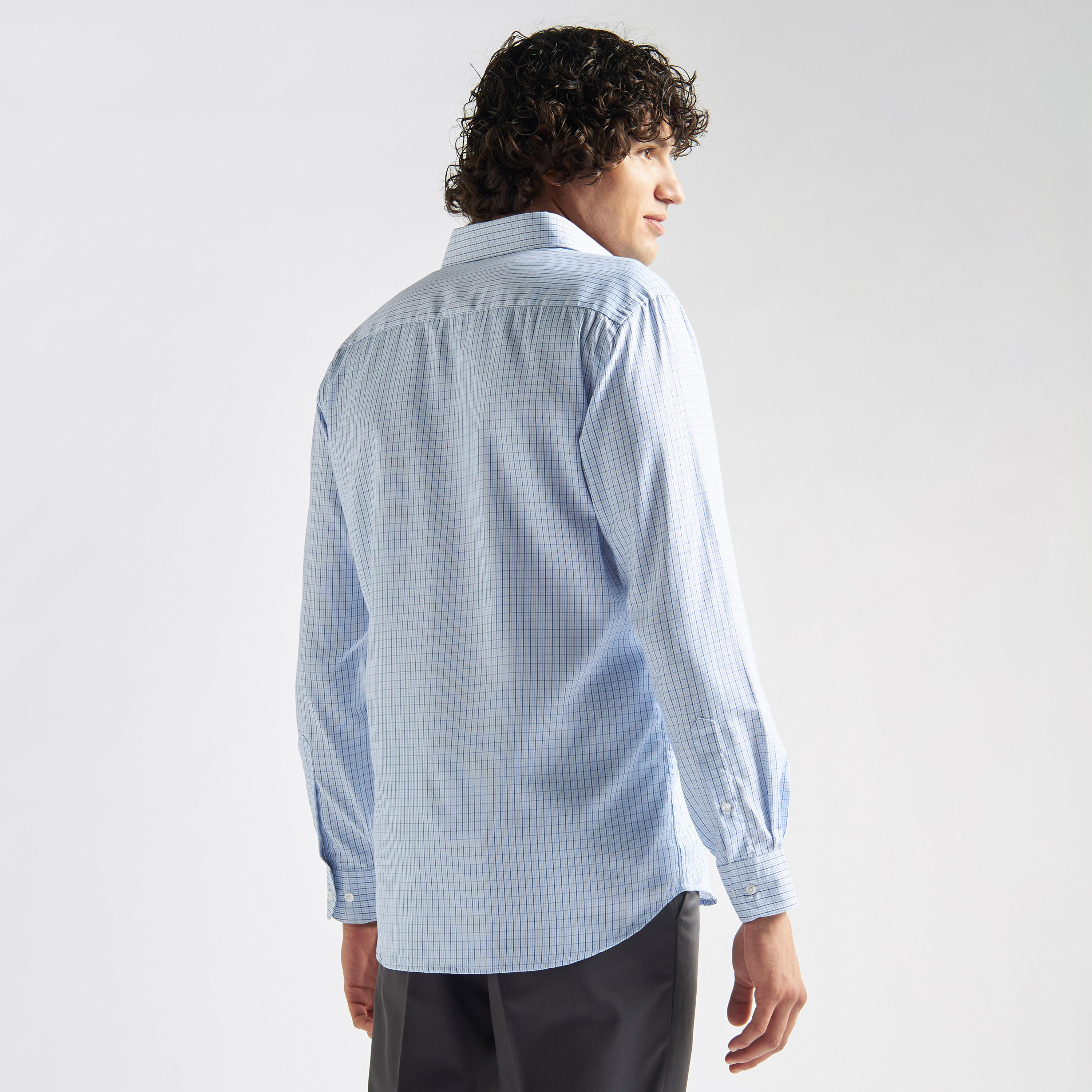 Checked Shirt with Chest Pocket and Long Sleeves-men-clothing-shirts-image-3