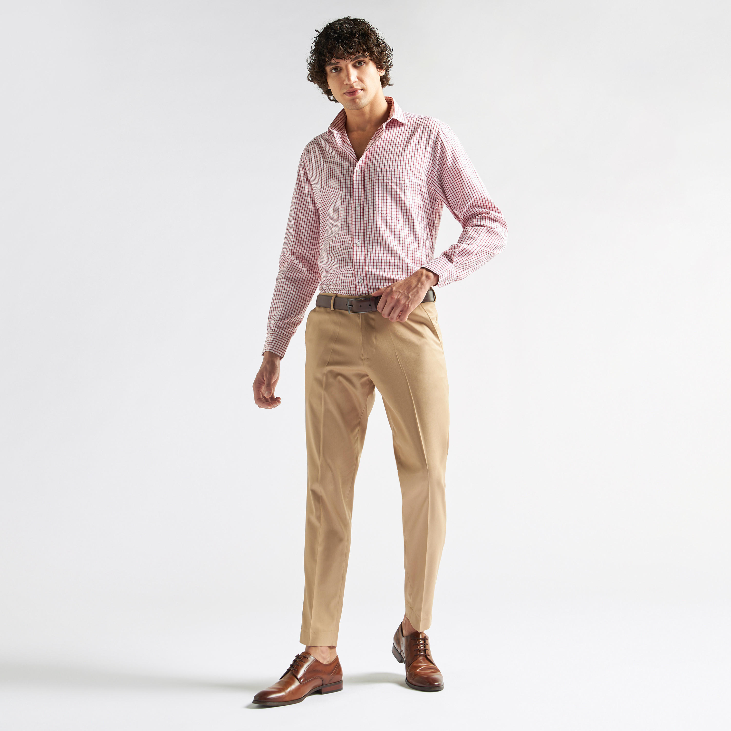 Checked Shirt with Chest Pocket and Long Sleeves-men-clothing-shirts-image-2