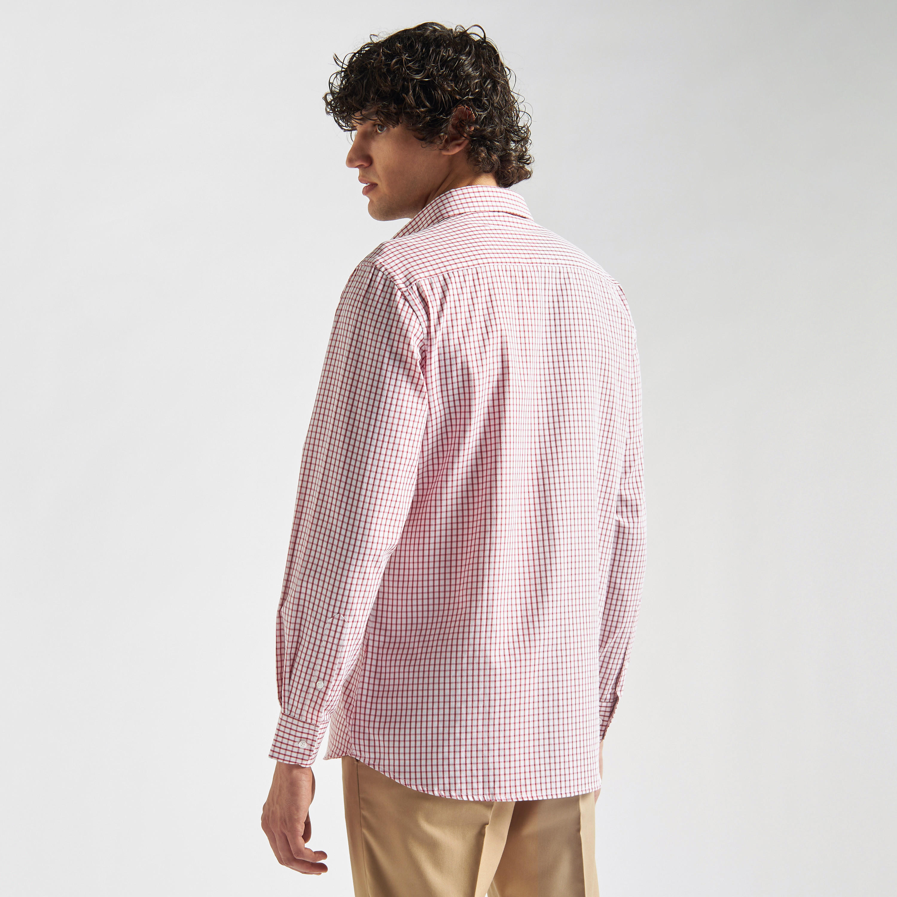 Checked Shirt with Chest Pocket and Long Sleeves-men-clothing-shirts-image-3