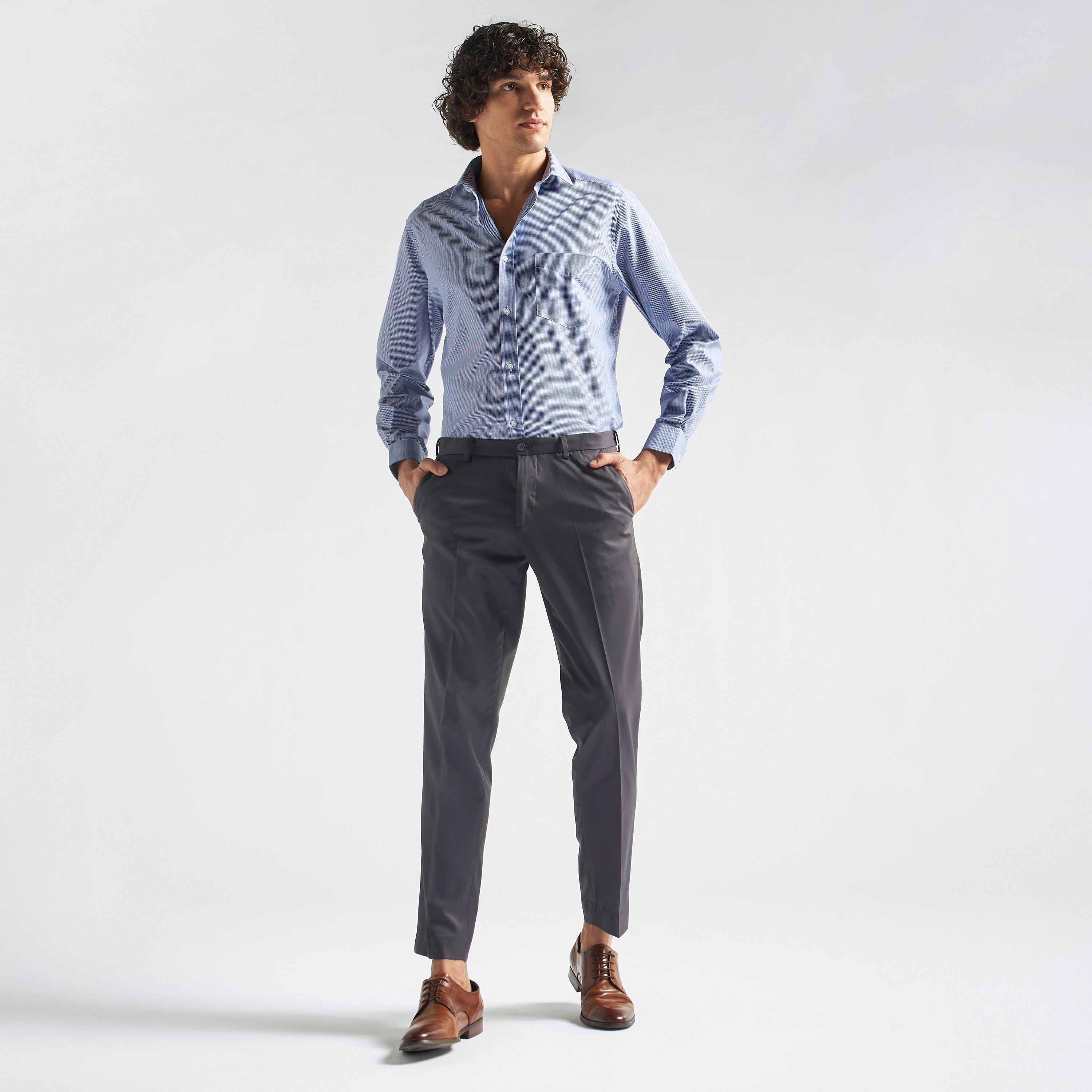 قميص كاروهات بأكمام طويلة وجيب-men-clothing-shirts-image-2