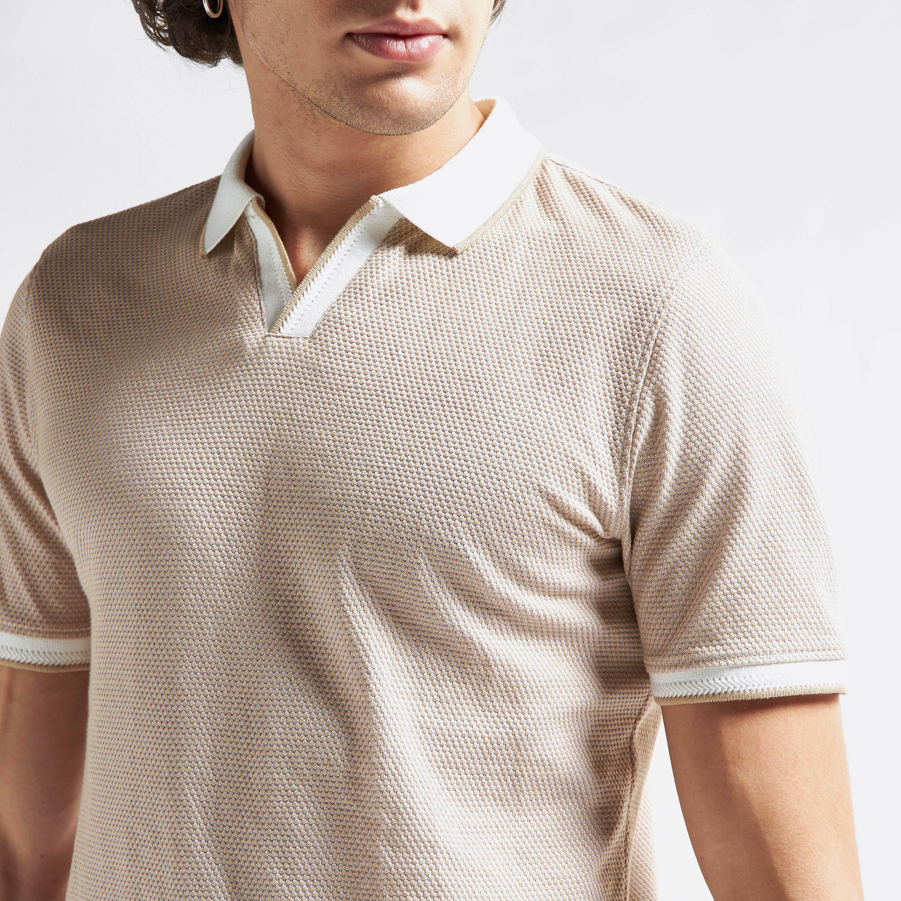 تيشيرت بولو بارز الملمس بأكمام قصيرة-men-clothing-tshirtsandpolos-polos-image-4