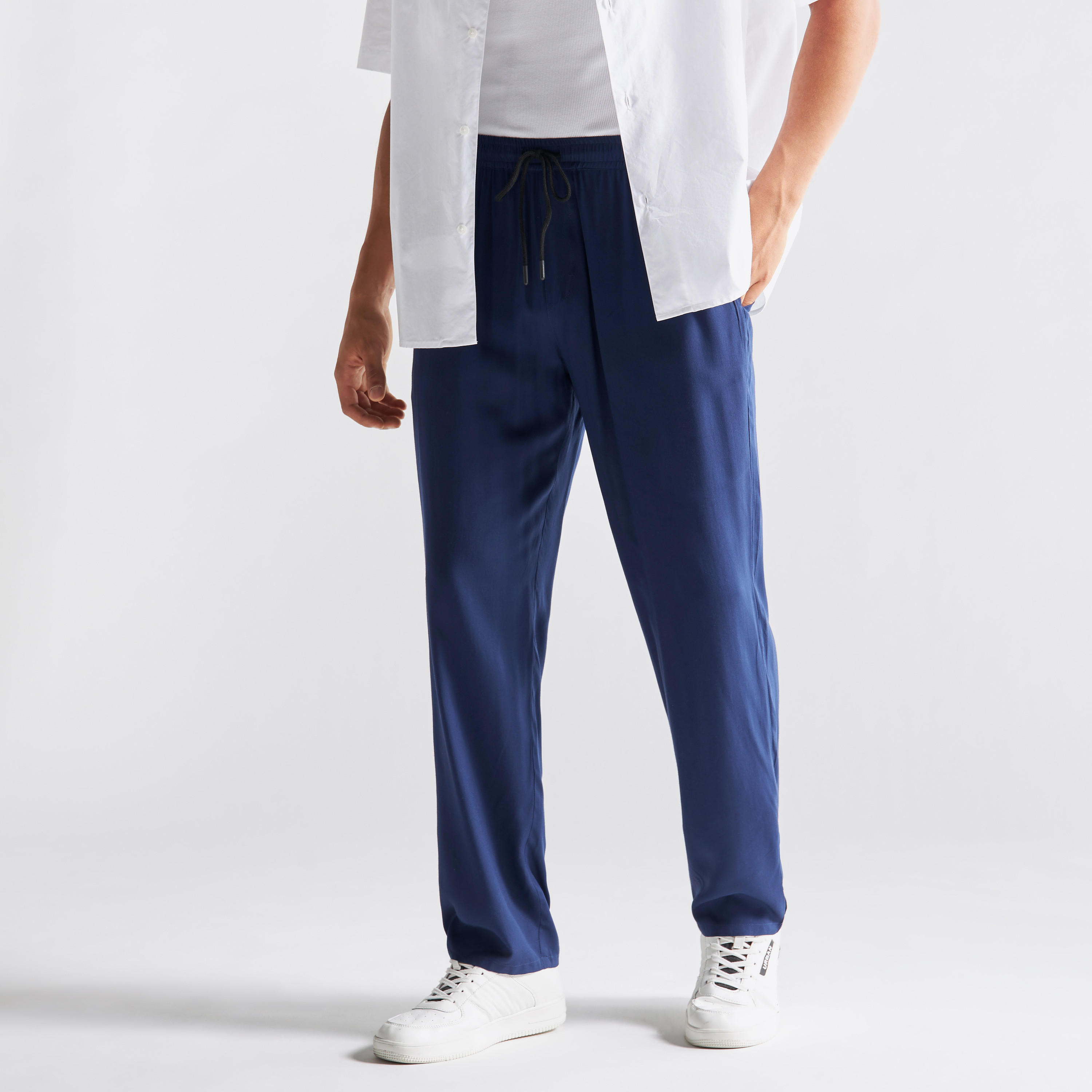 Solid Track Pants with Drawstring Closure and Pockets-men-clothing-bottoms-joggers-image-1