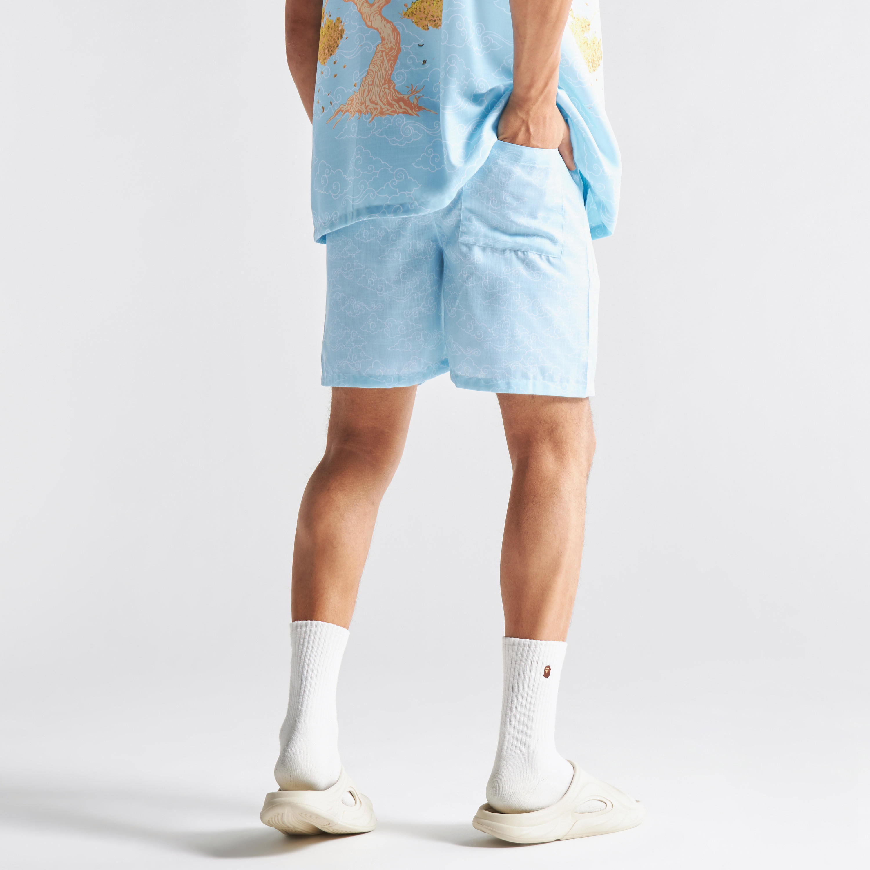 شورت مستدام برباط إغلاق وجيوب وطبعات أزهار-men-clothing-bottoms-shorts-image-3
