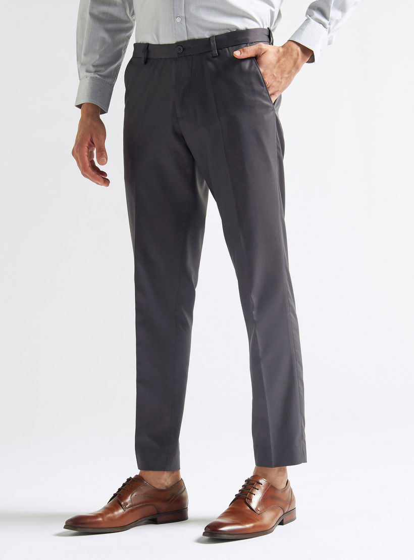 Solid Slim Fit Trousers with Pockets-men-clothing-bottoms-trousersandchinos-trousers-image-1