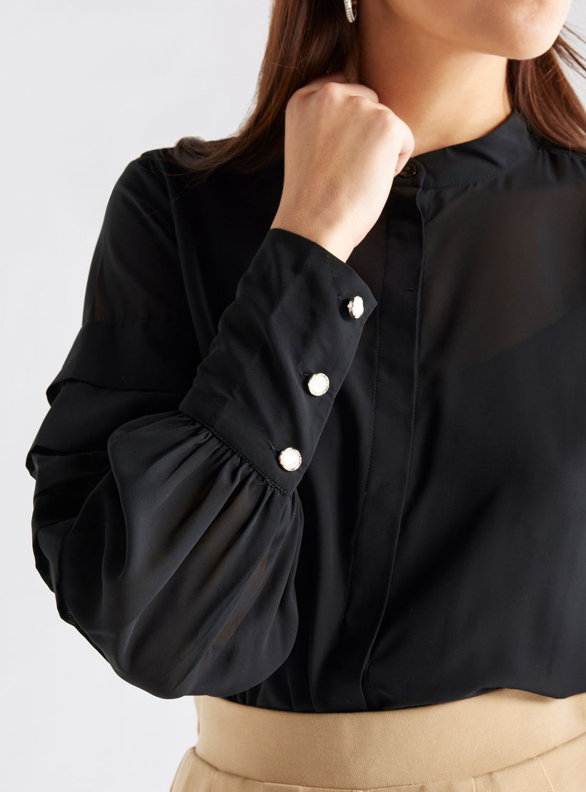 بلوزة سادة بأكمام طويلة-women-clothing-shirtsandblouses-blouses-image-1