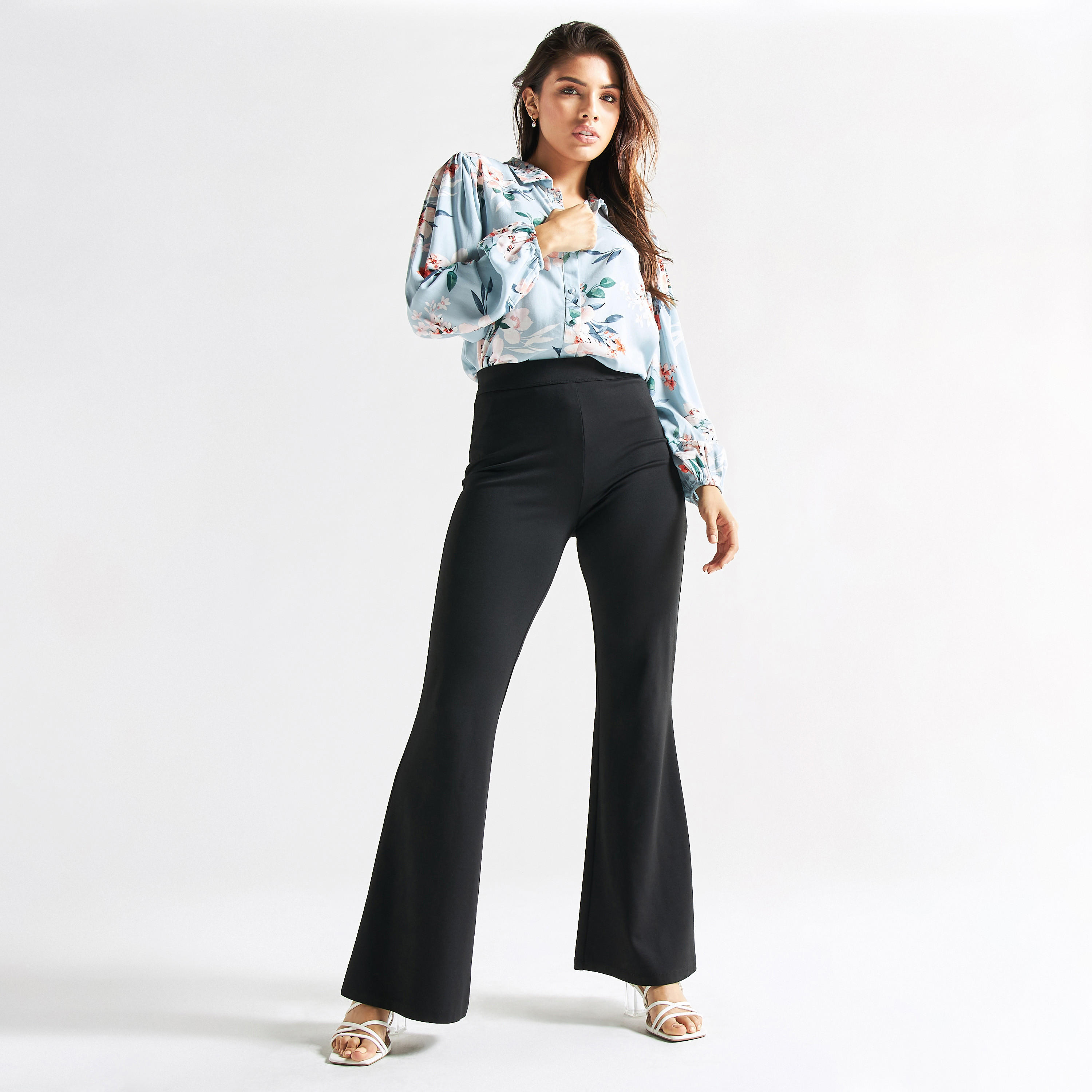قميص بأكمام منفوخة وطبعات أزهار-women-clothing-shirtsandblouses-shirts-image-2
