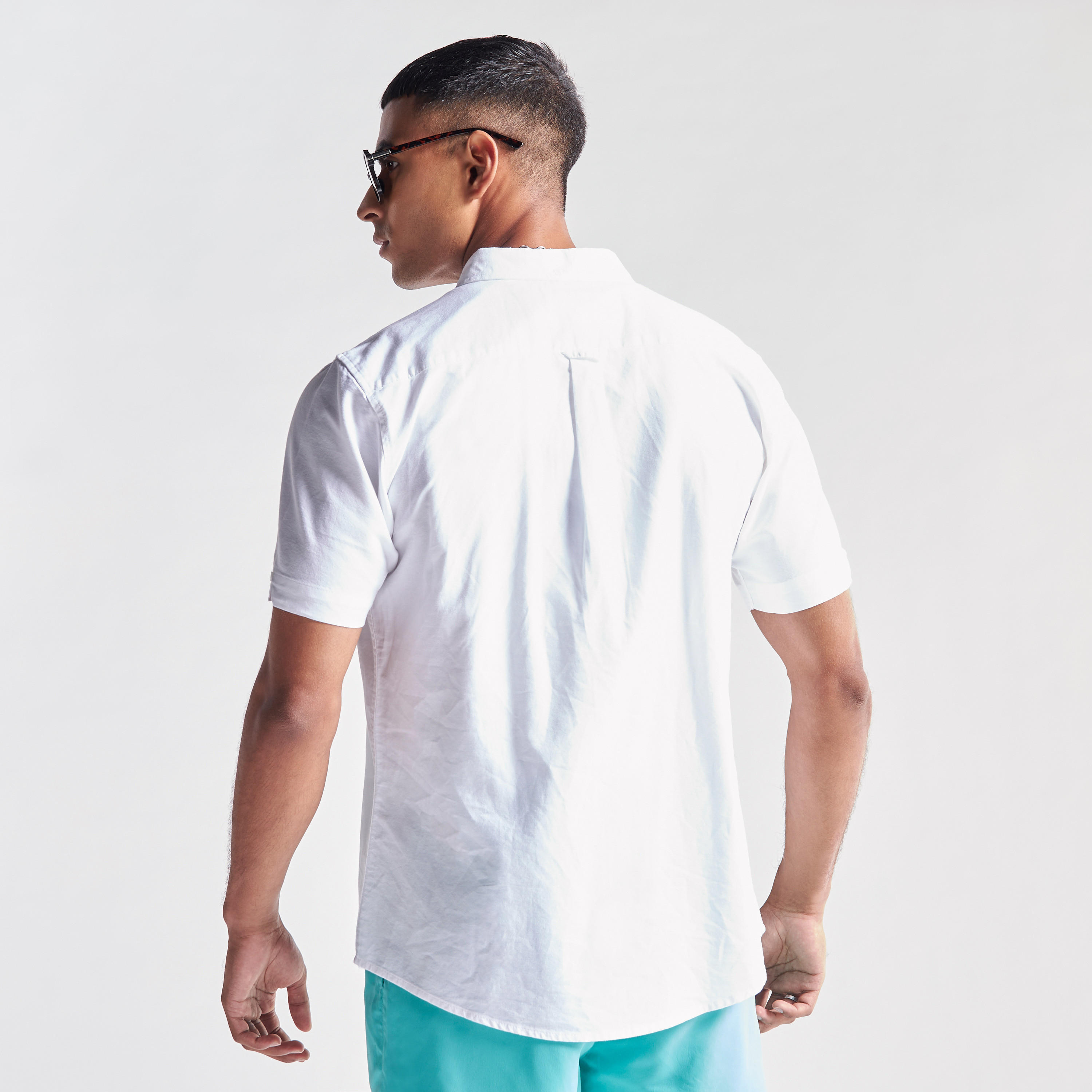قميص سادة بأكمام قصيرة من لي شارك -men-clothing-shirts-image-3