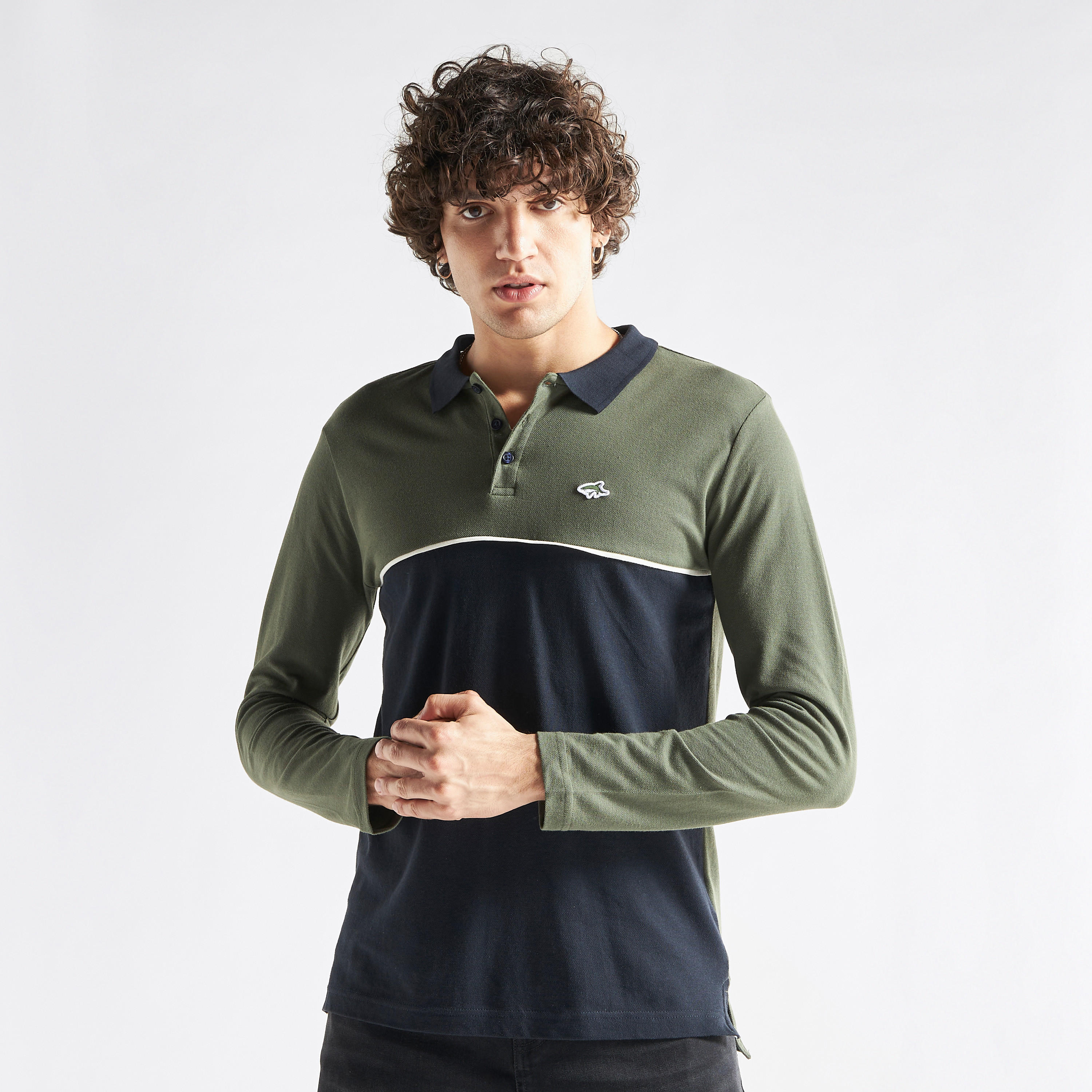 تيشيرت بولو بأكمام طويلة من لي شارك-men-clothing-tshirtsandpolos-polos-image-1