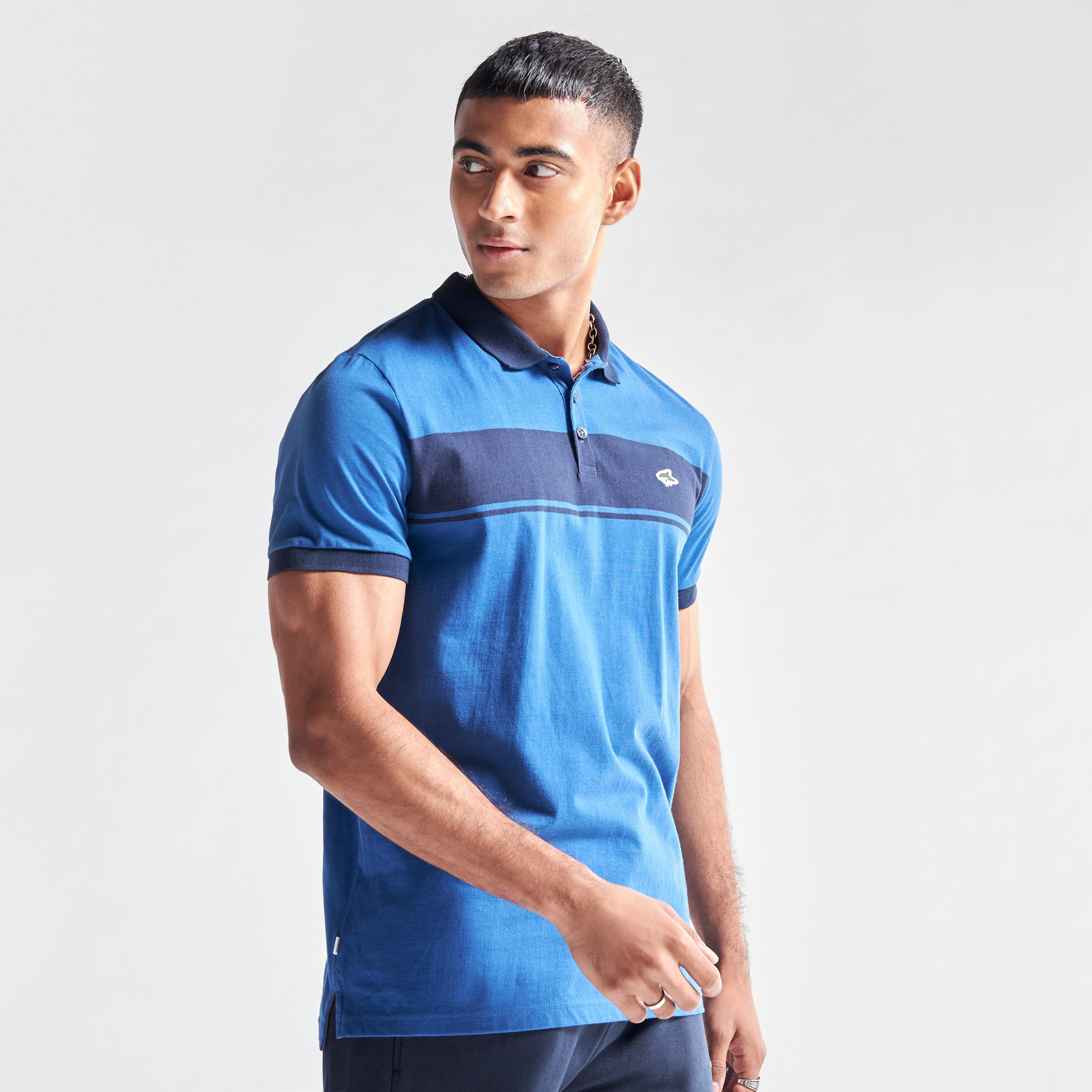تيشيرت بولو كتل ملونة بأكمام قصيرة من لي شارك-men-clothing-tshirtsandpolos-polos-image-1