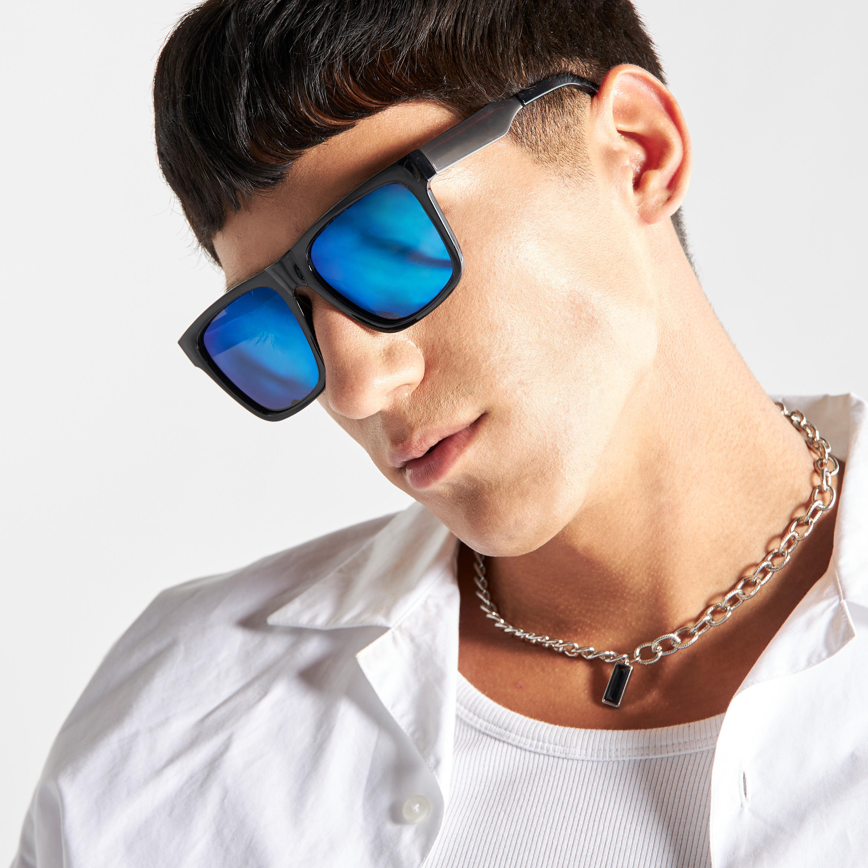 نظارة شمسية بعدسات ملونة وإطار كامل مربع ووسادات أنف-men-sunglasses-image-2