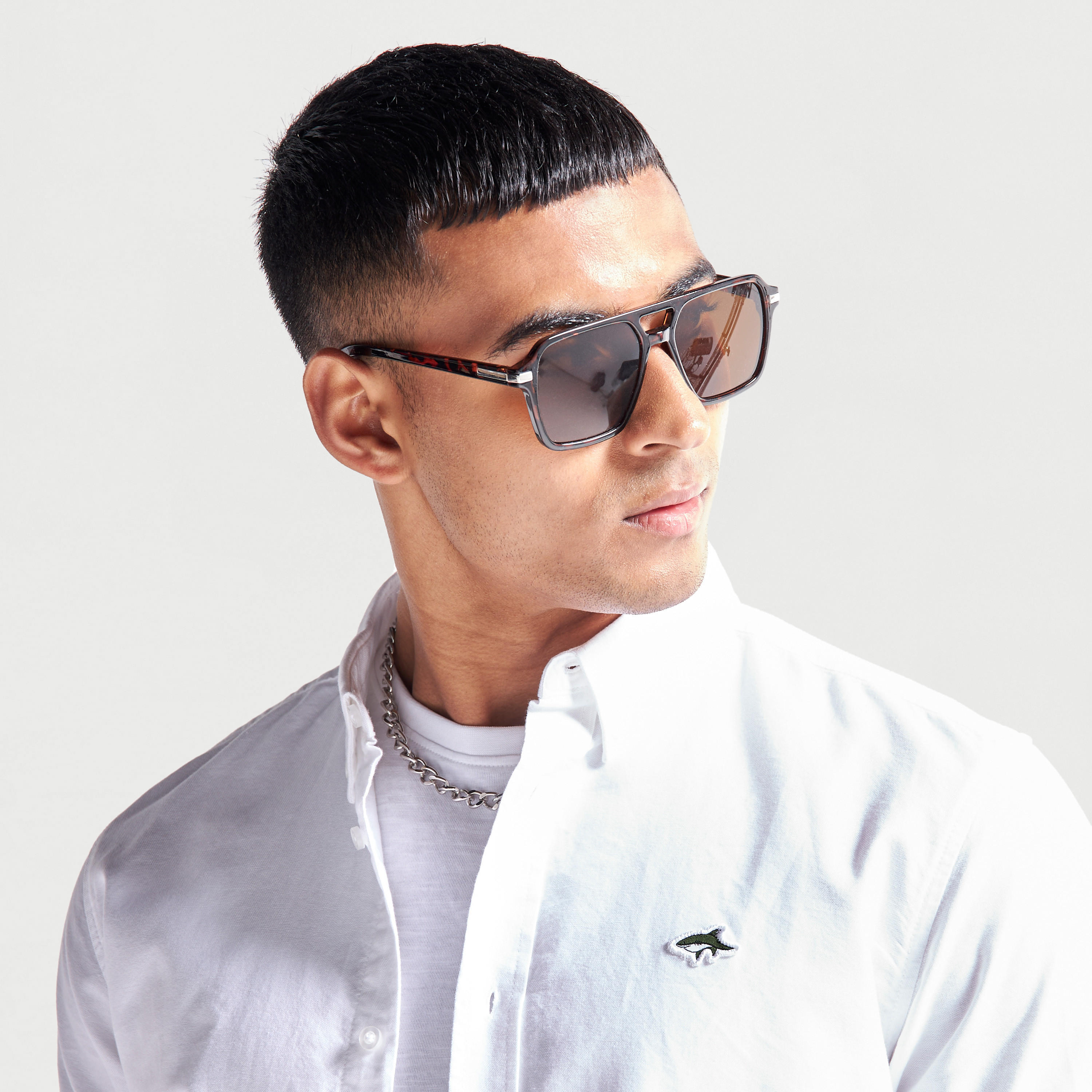 Tinted Lens Full Rim Sunglasses with Nose Pads-men-sunglasses-image-2