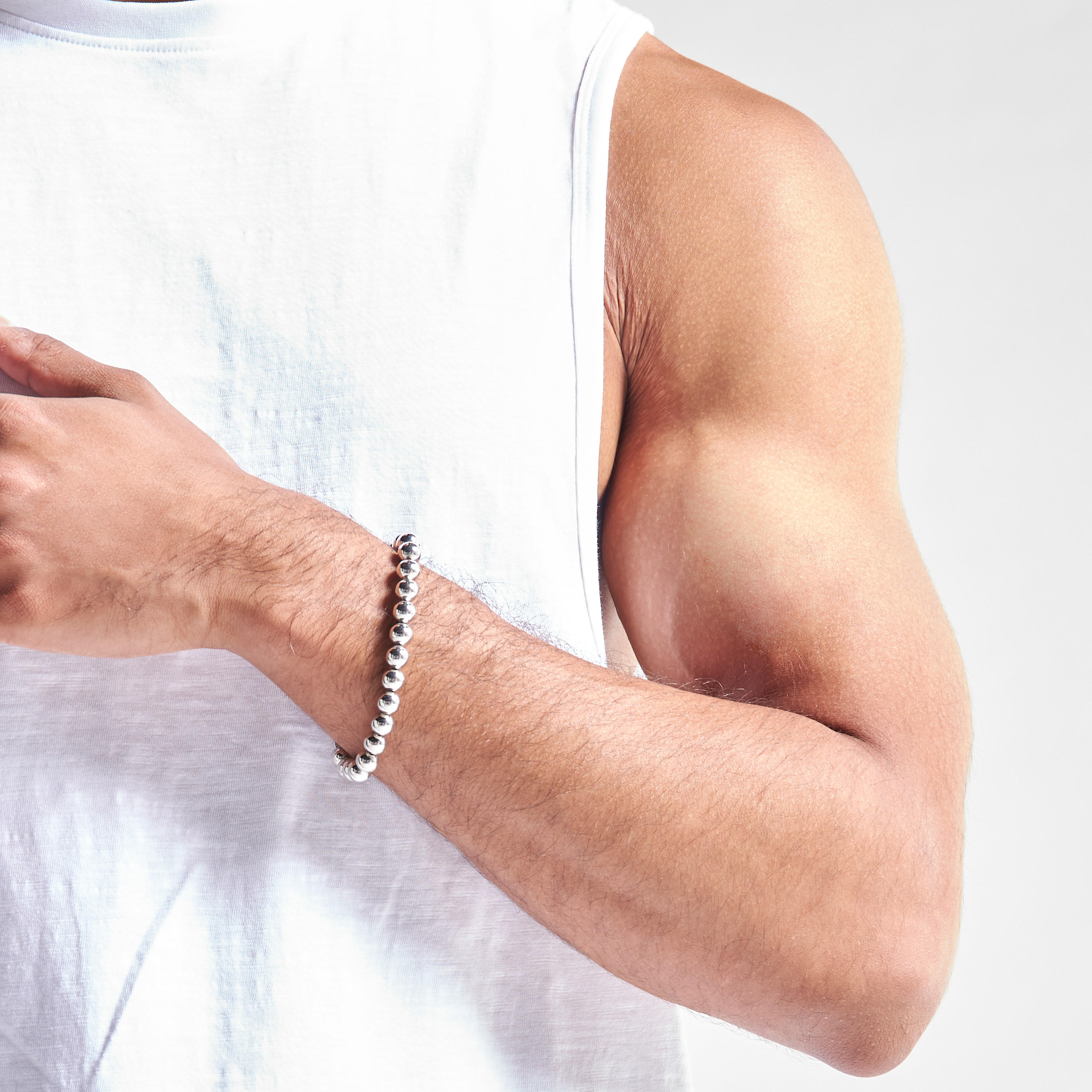 Bead Embellished Bracelet with Spring Ring Closure-men-watchesandjewellery-bracelets-image-2