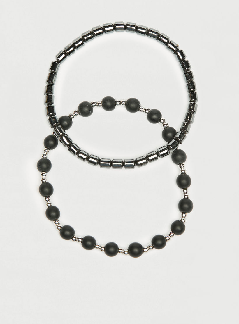أساور متنوعة مزيّنة بالخرز - طقم من قطعتين-men-watchesandjewellery-bracelets-image-2