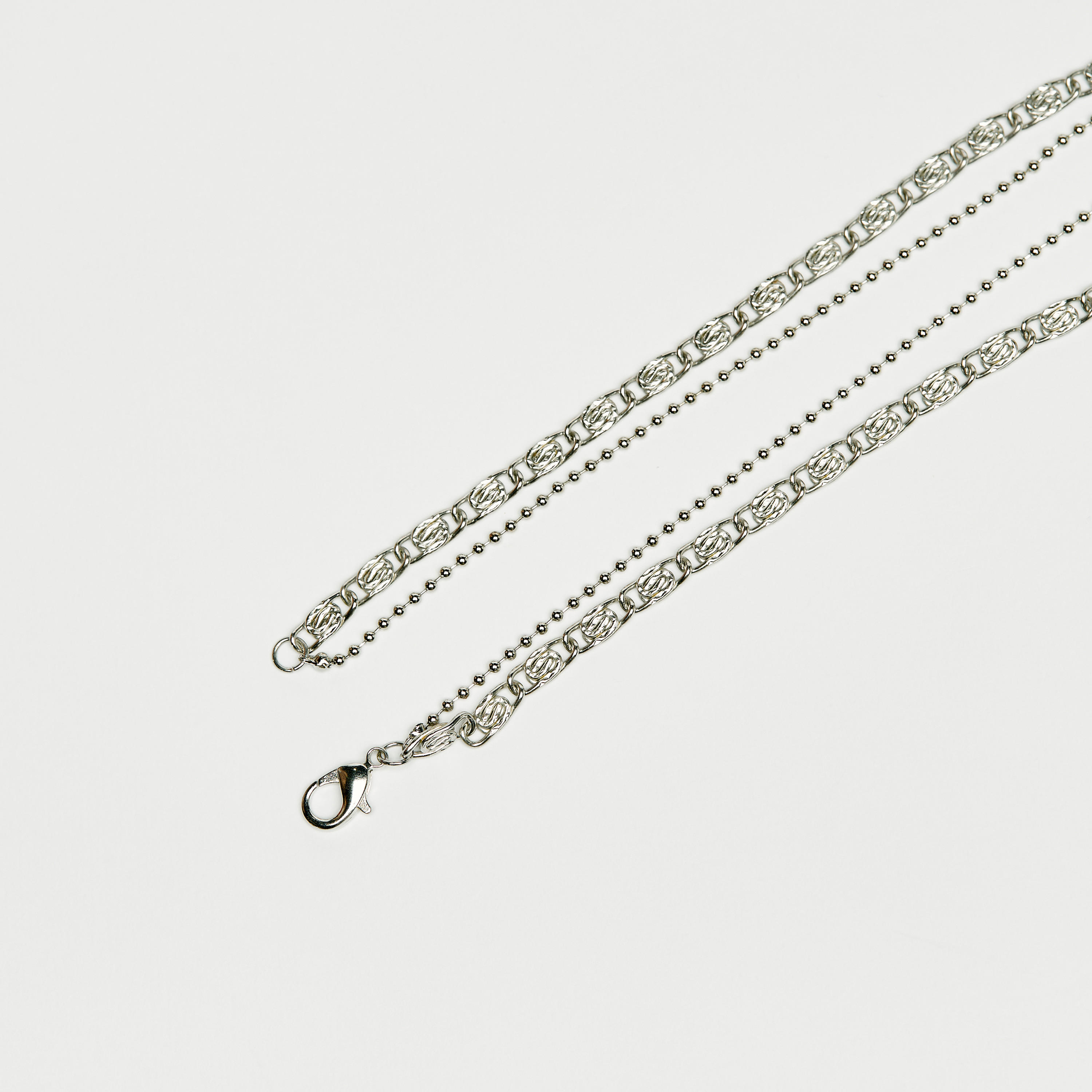 عقد معدن بطبقة مزدوجة ودلاية ومشبك إغلاق لوبستر-men-watchesandjewellery-necklacesandpendants-image-4