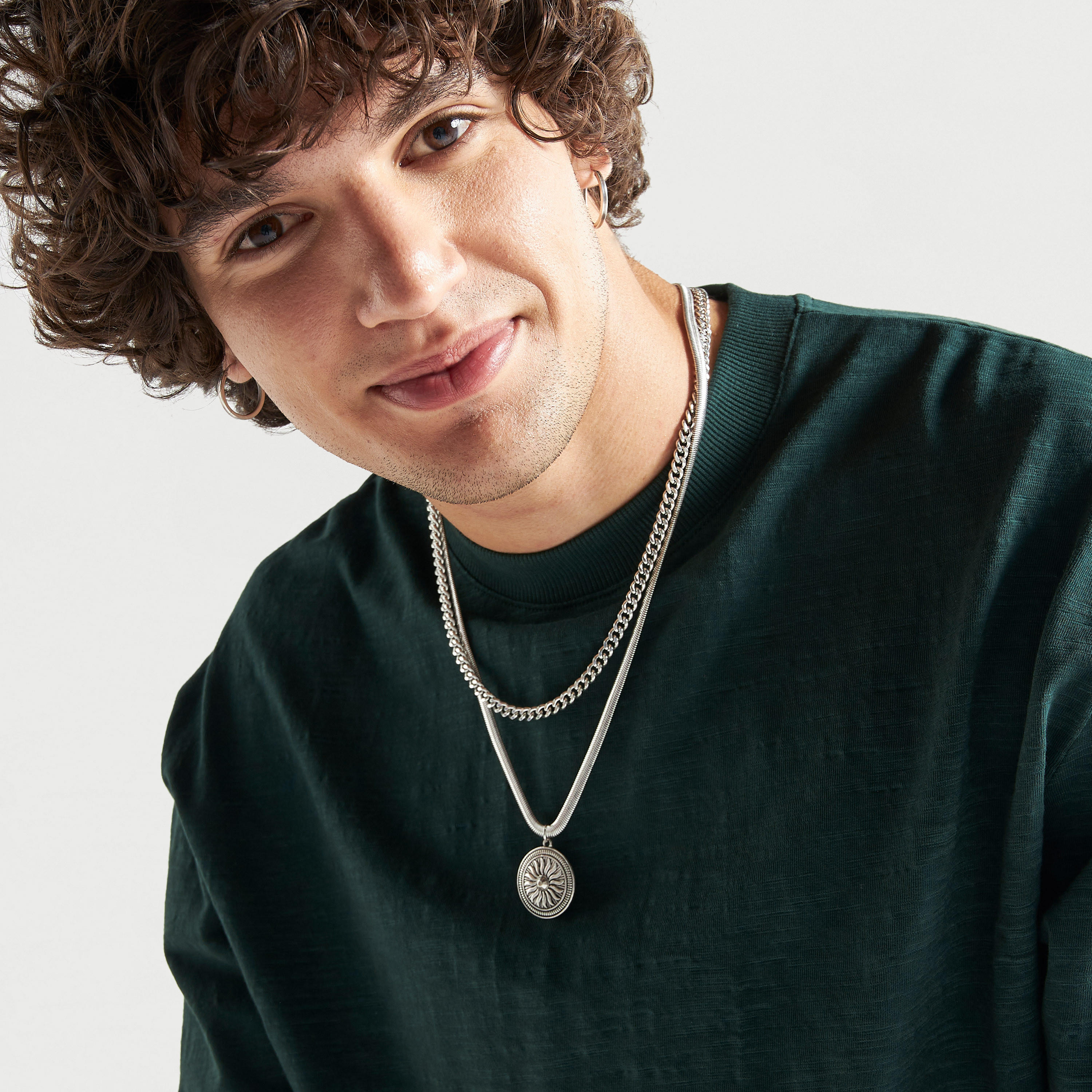 قلادة معدن مزدوجة الطبقات بدلاية ومشبك إغلاق-men-watchesandjewellery-necklacesandpendants-image-2