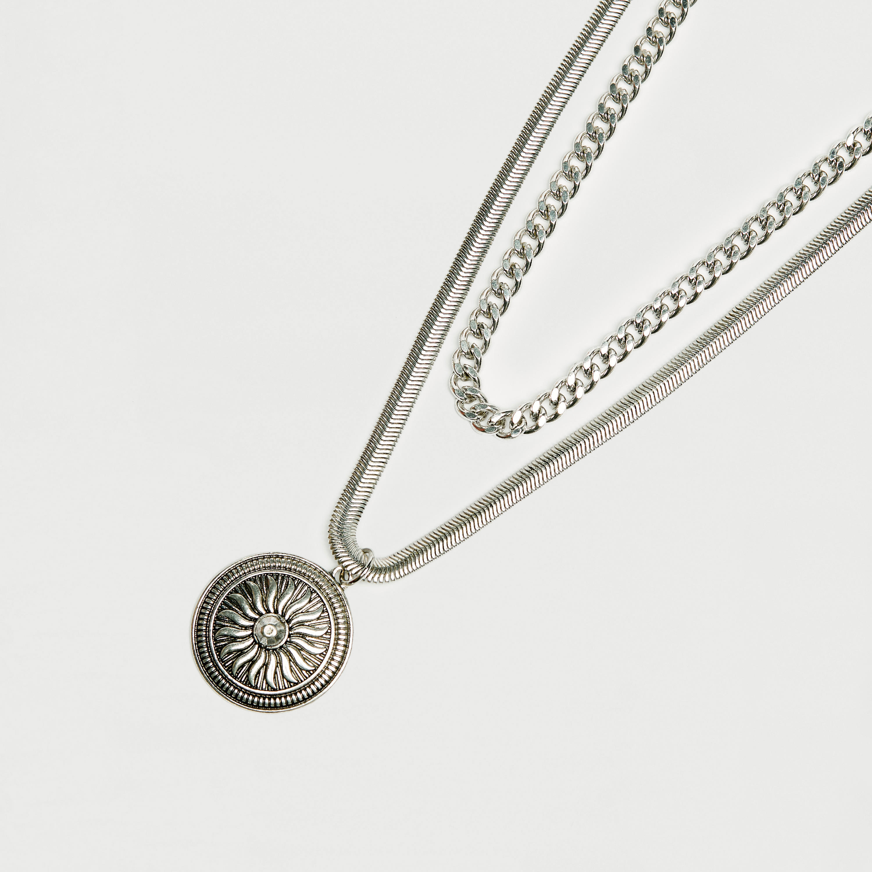 قلادة معدن مزدوجة الطبقات بدلاية ومشبك إغلاق-men-watchesandjewellery-necklacesandpendants-image-3