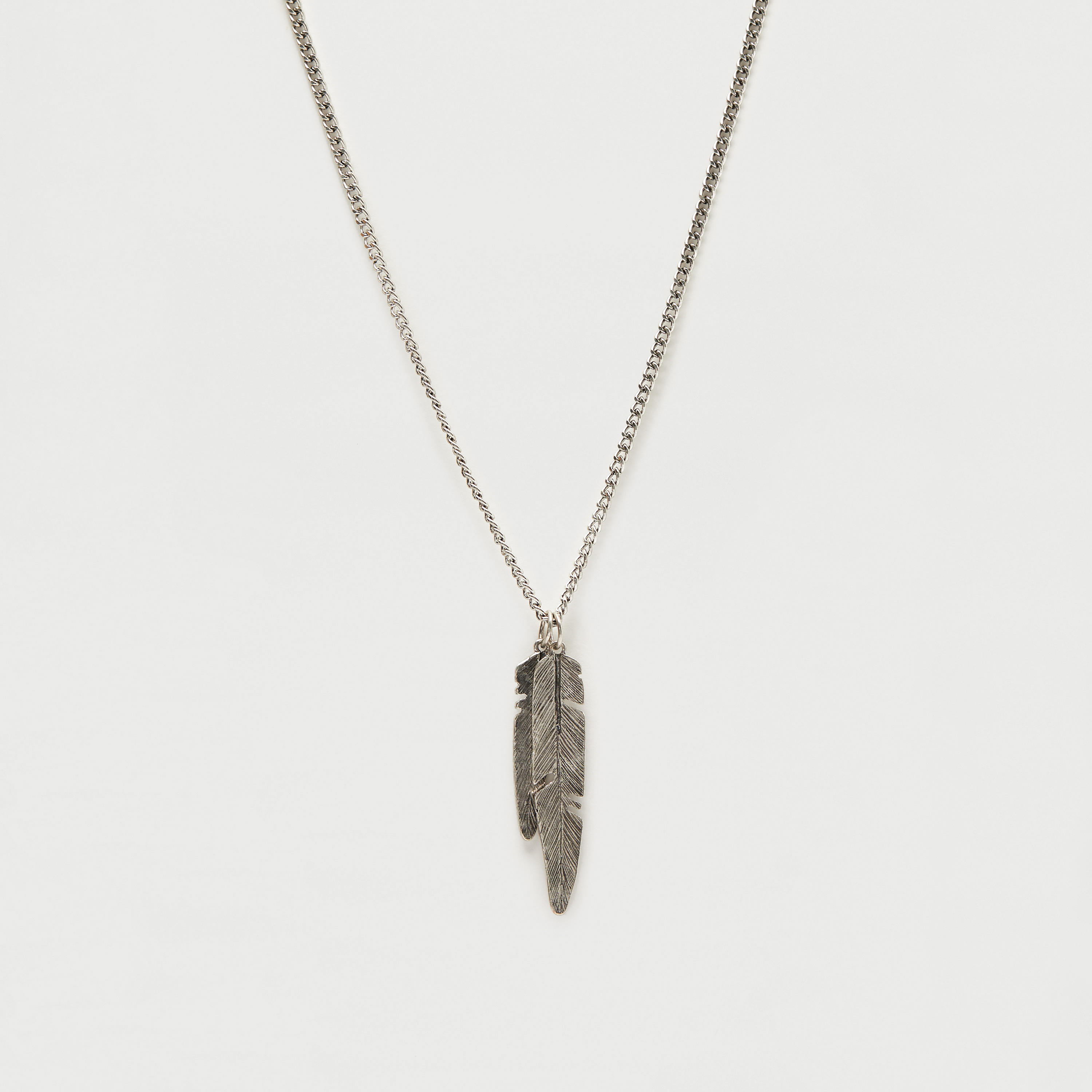 قلادة بدلاية ريش ميتاليك ومشبك إغلاق-men-watchesandjewellery-necklacesandpendants-image-1