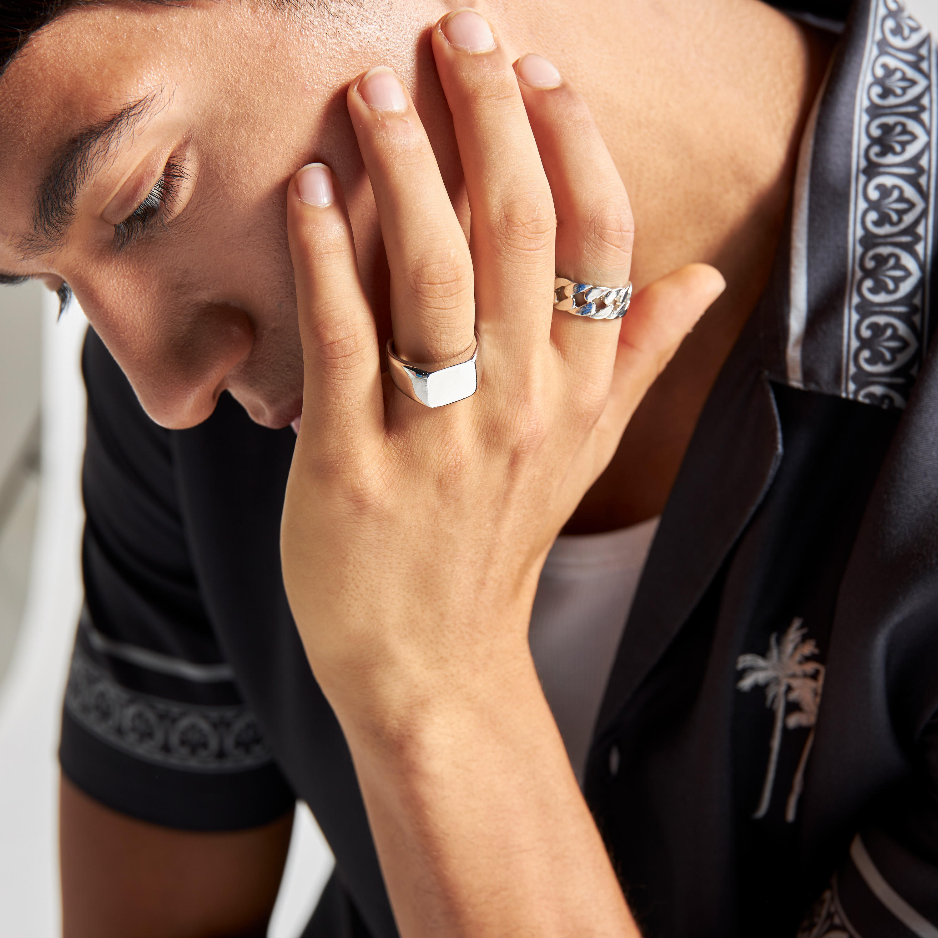 خواتم ميتاليك متنوعة - طقم من قطعتين-men-watchesandjewellery-rings-image-1