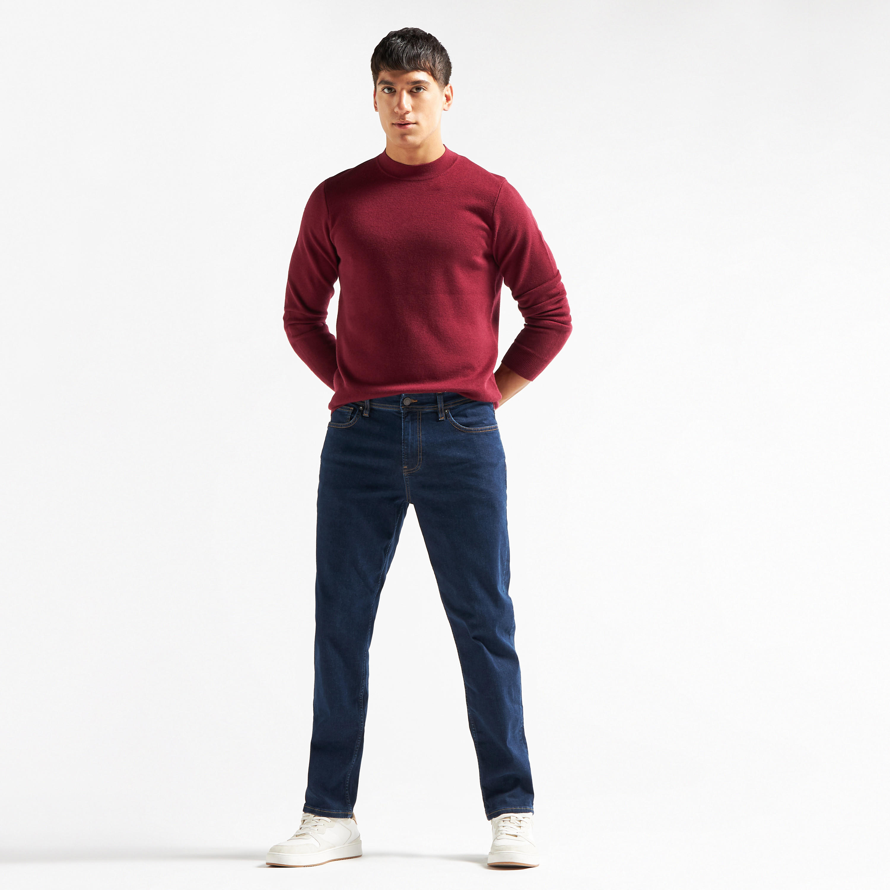 كنزة سادة بياقة عالية وأكمام طويلة-men-clothing-sweatersandpullovers-image-3