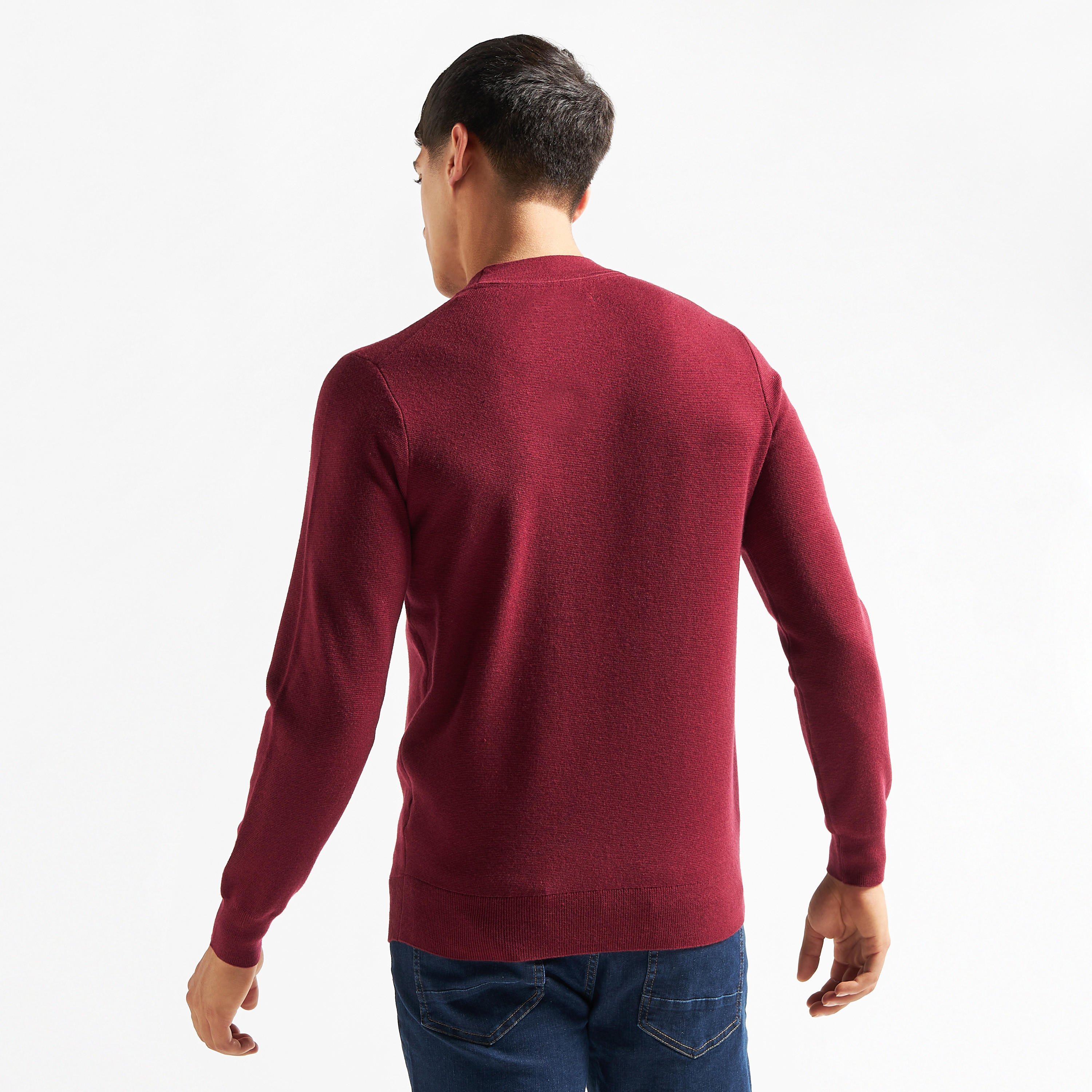 كنزة سادة بياقة عالية وأكمام طويلة-men-clothing-sweatersandpullovers-image-2