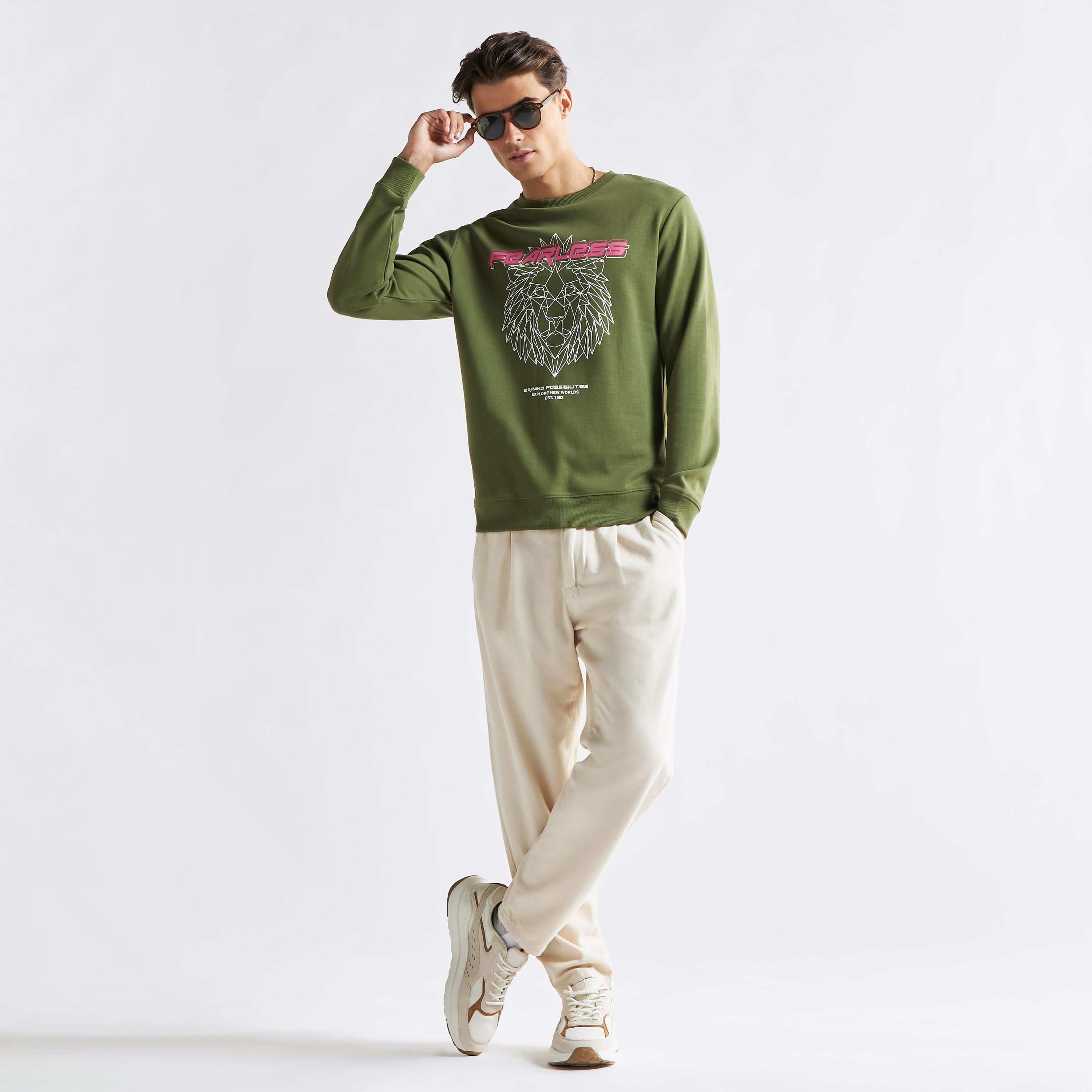 Printed Sweatshirt with Long Sleeves-men-winterwear-hoodiesandsweatshirts-image-2