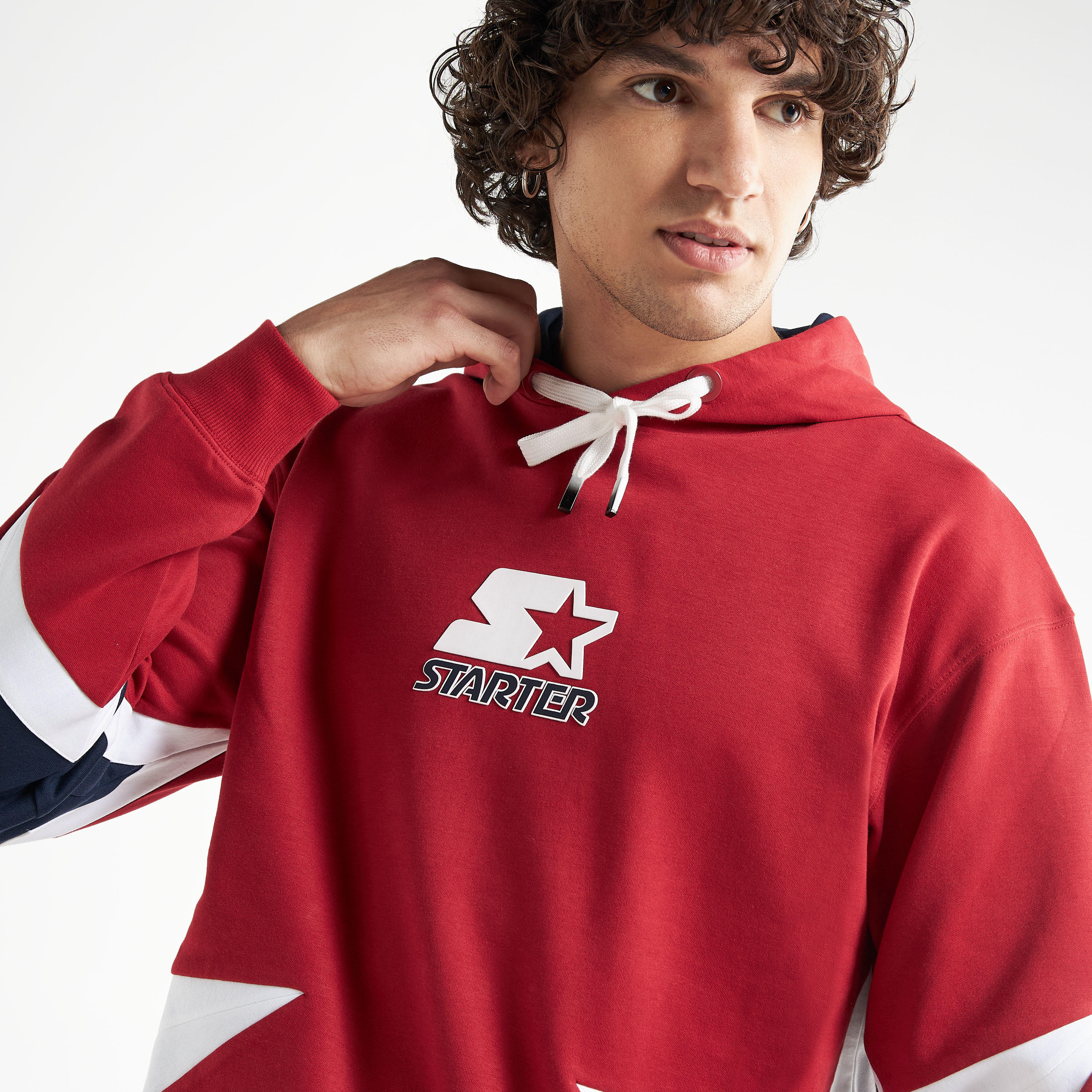 Starter Logo Print Hoodie with Long Sleeves-men-winterwear-hoodiesandsweatshirts-image-4