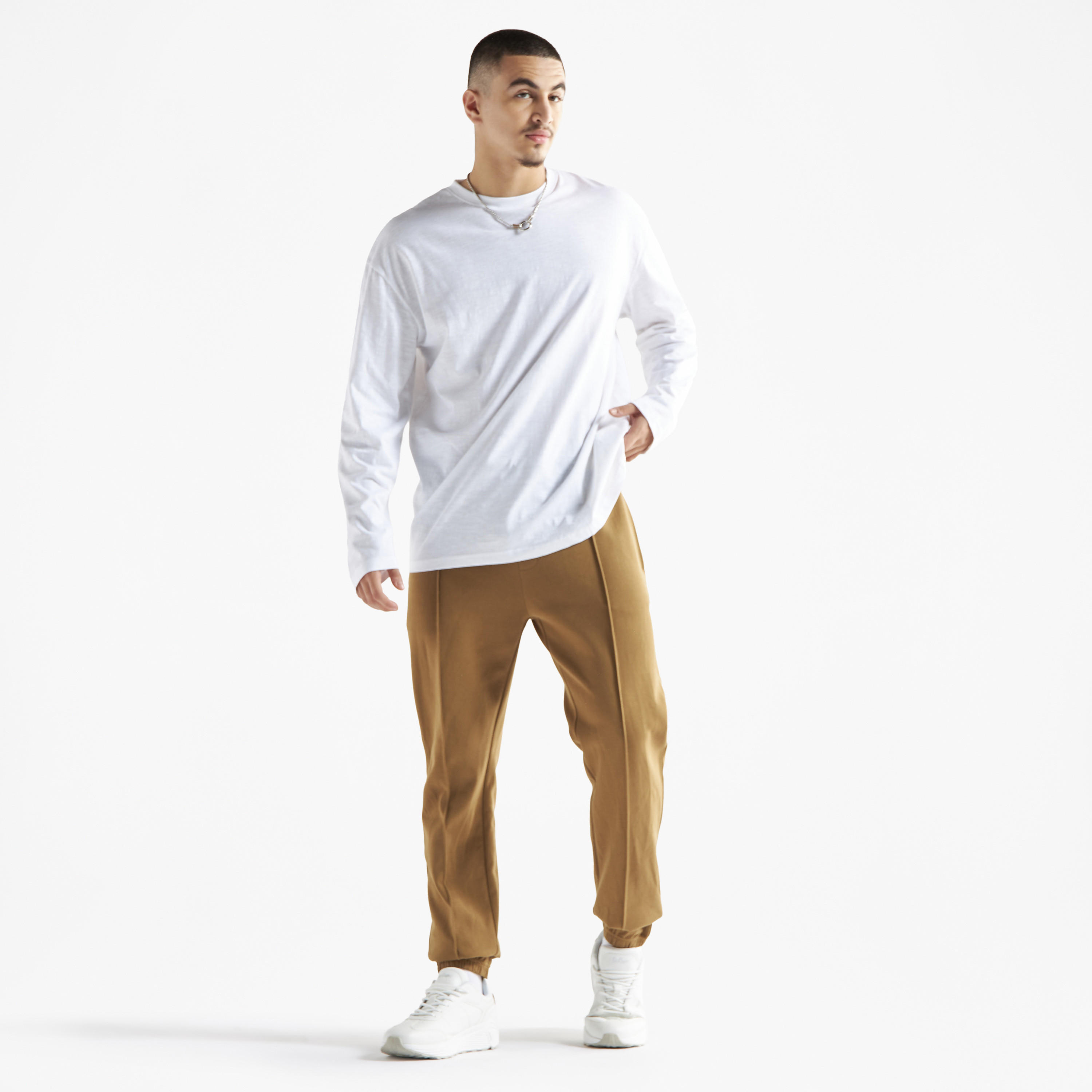 Solid Panelled Joggers with Elasticated Waistband and Pockets-men-clothing-bottoms-joggers-image-2