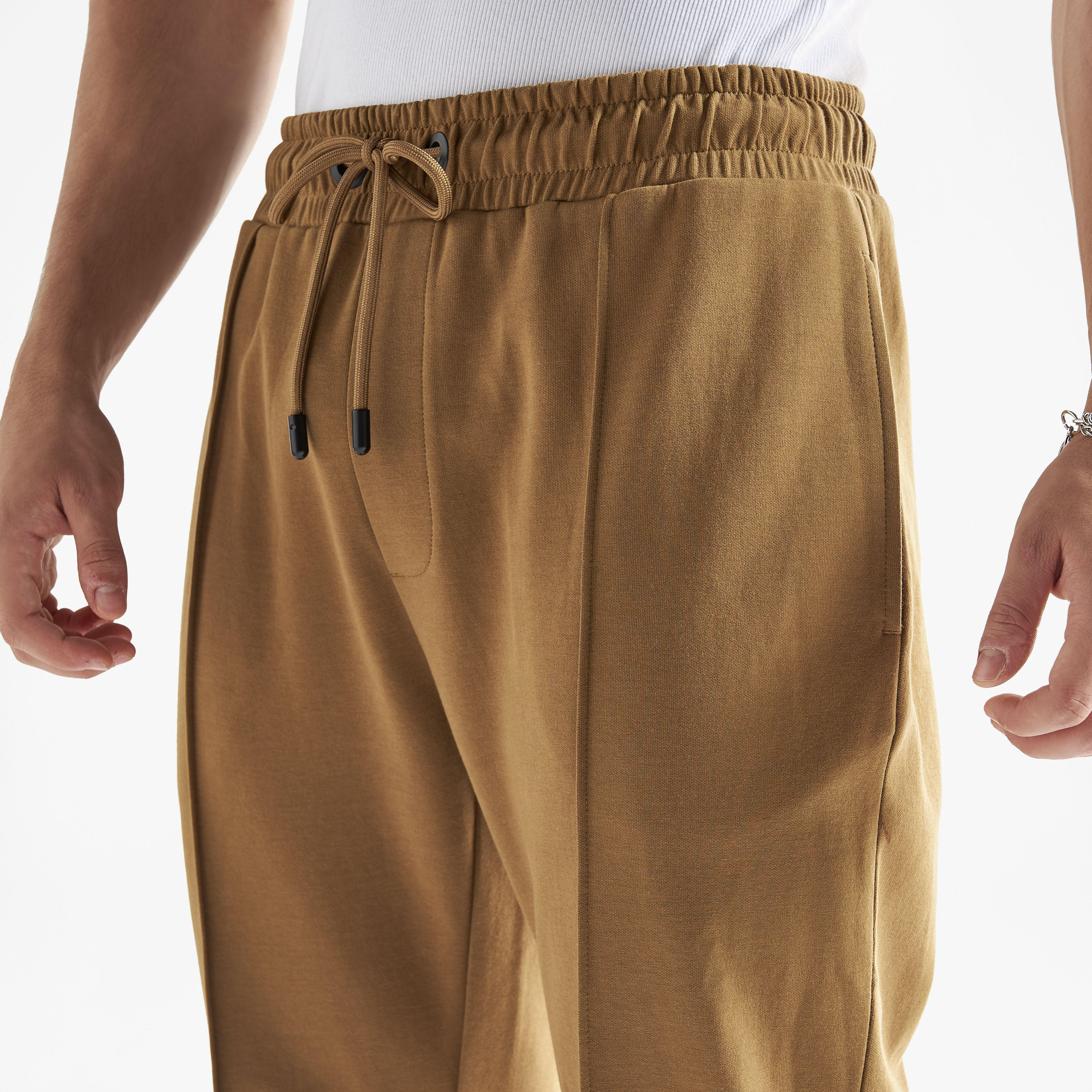 Solid Panelled Joggers with Elasticated Waistband and Pockets-men-clothing-bottoms-joggers-image-4