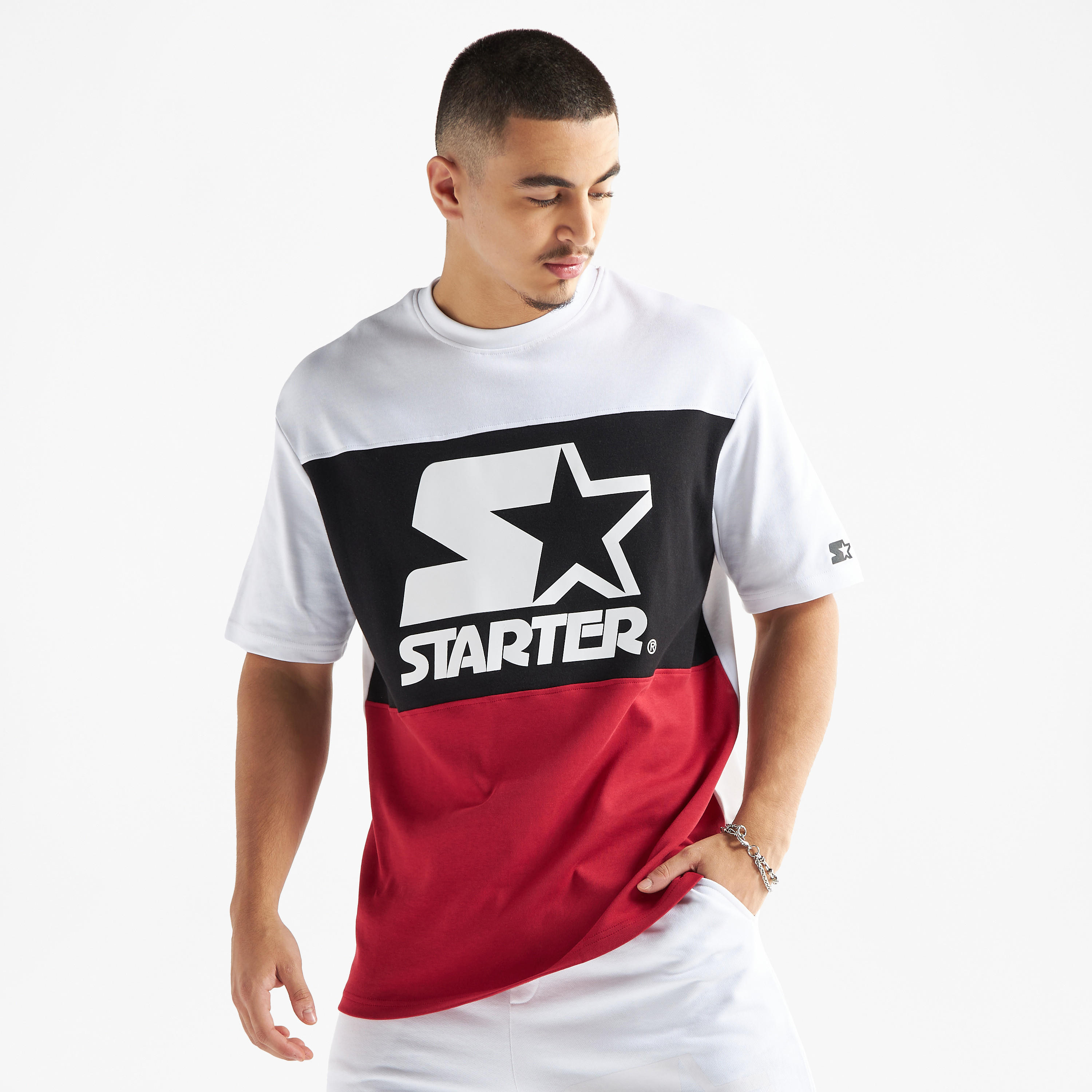 تيشيرت كتل ألوان بياقة ضيّقة وأكمام قصيرة-men-clothing-tshirtsandpolos-tshirts-image-1