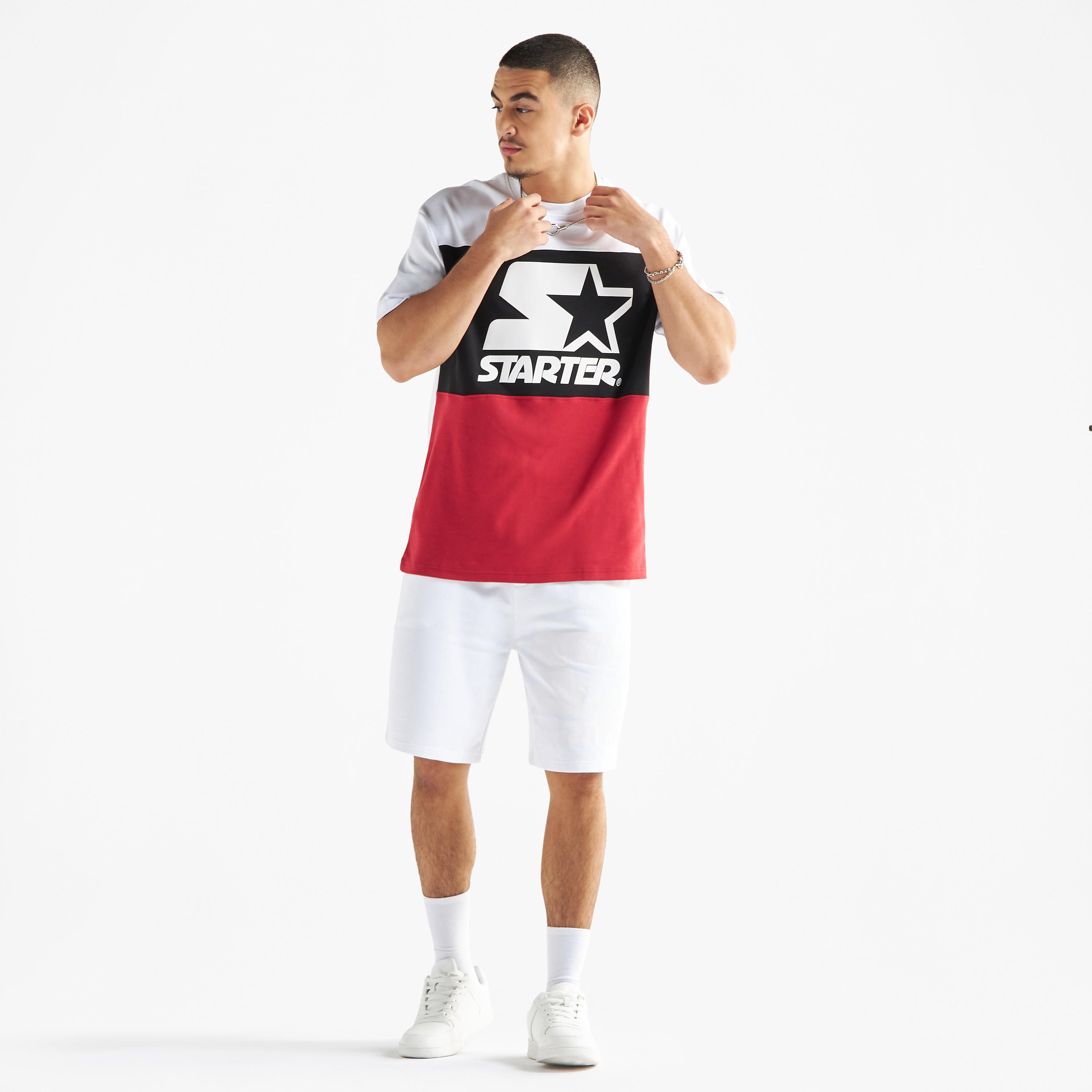 تيشيرت كتل ألوان بياقة ضيّقة وأكمام قصيرة-men-clothing-tshirtsandpolos-tshirts-image-2