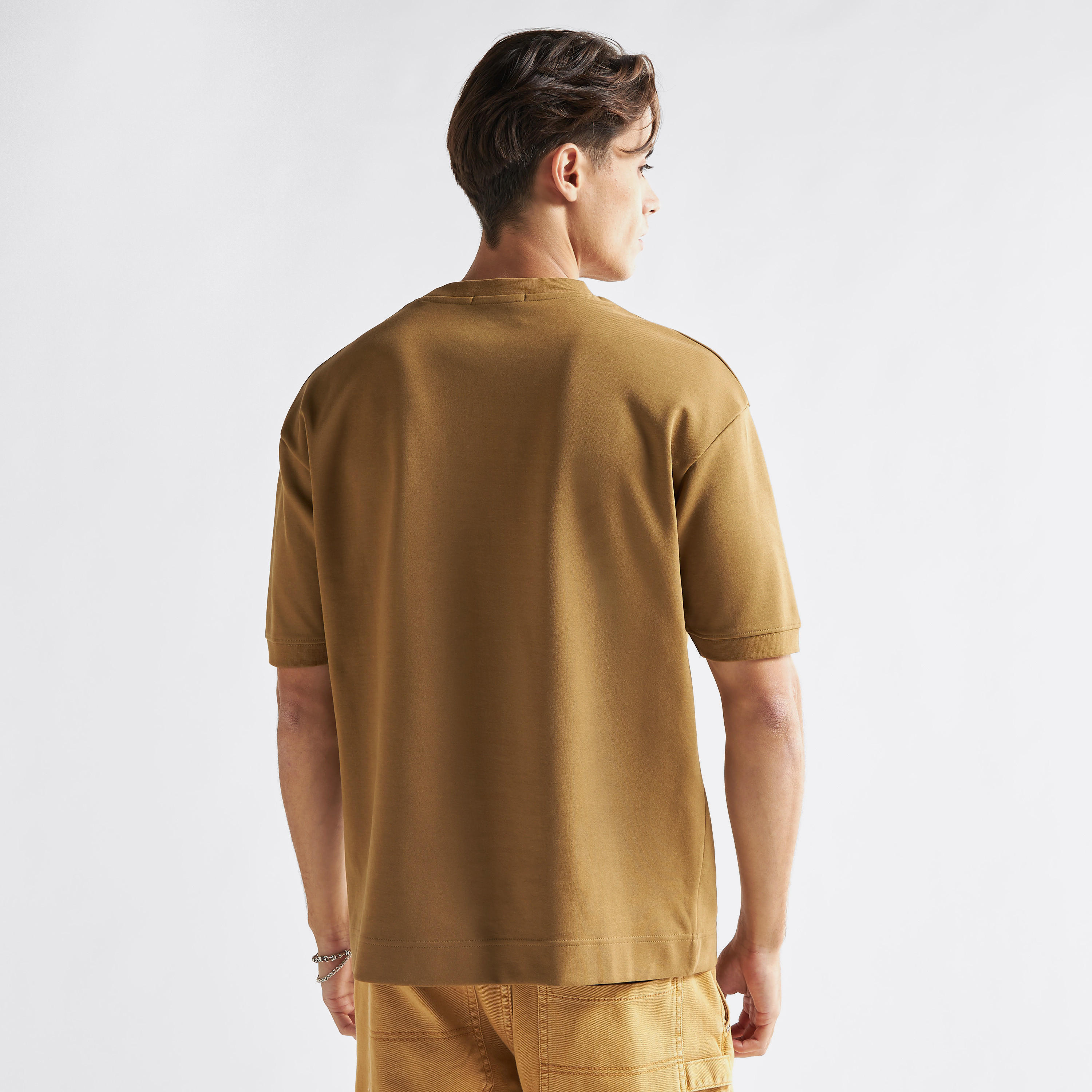 Solid Crew Neck T-shirt with Drop Shoulder Sleeves-men-clothing-tshirtsandpolos-tshirts-image-3