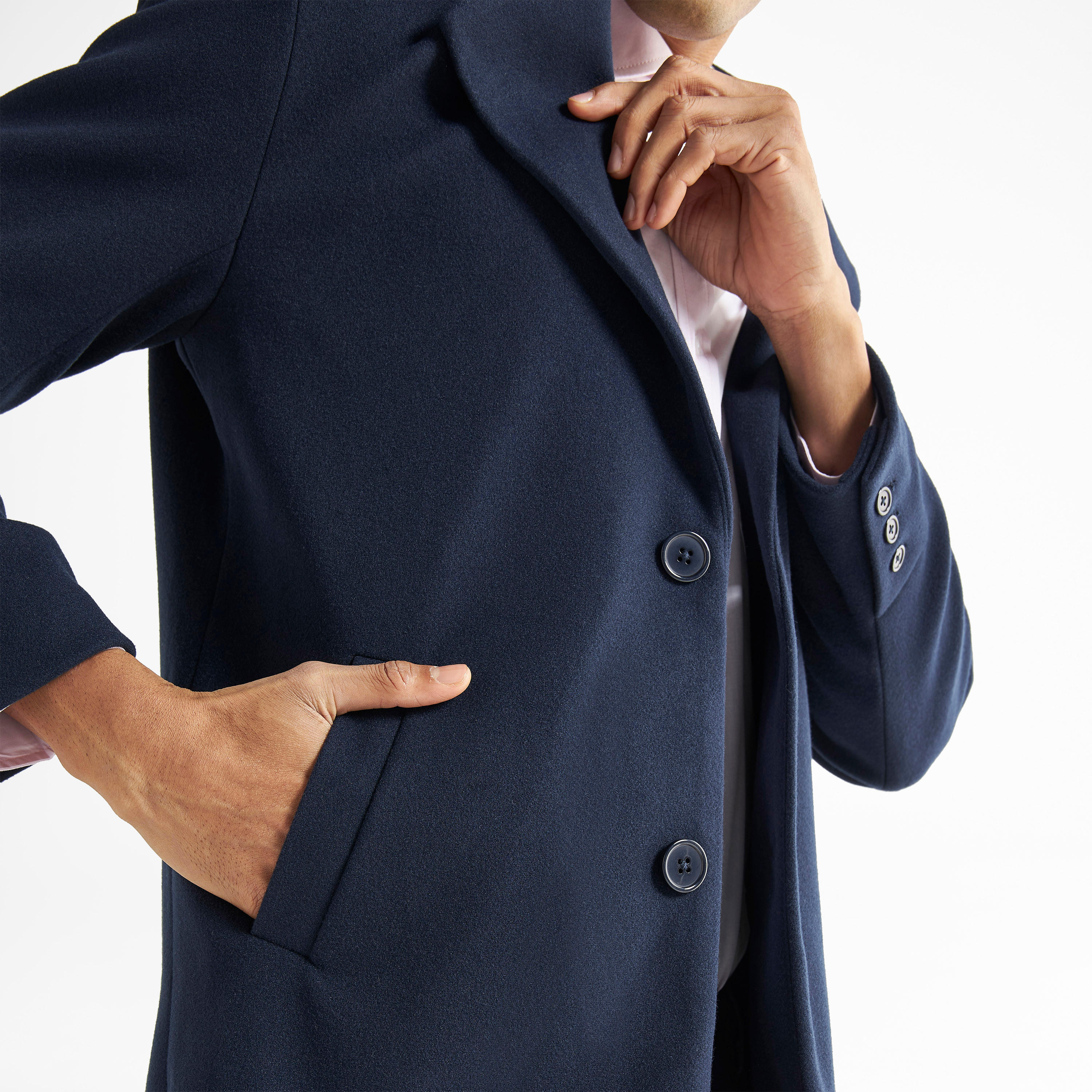 Solid Single Breasted Blazer with Long Sleeves and Pockets-men-winterwear-jacketsandblazers-image-4