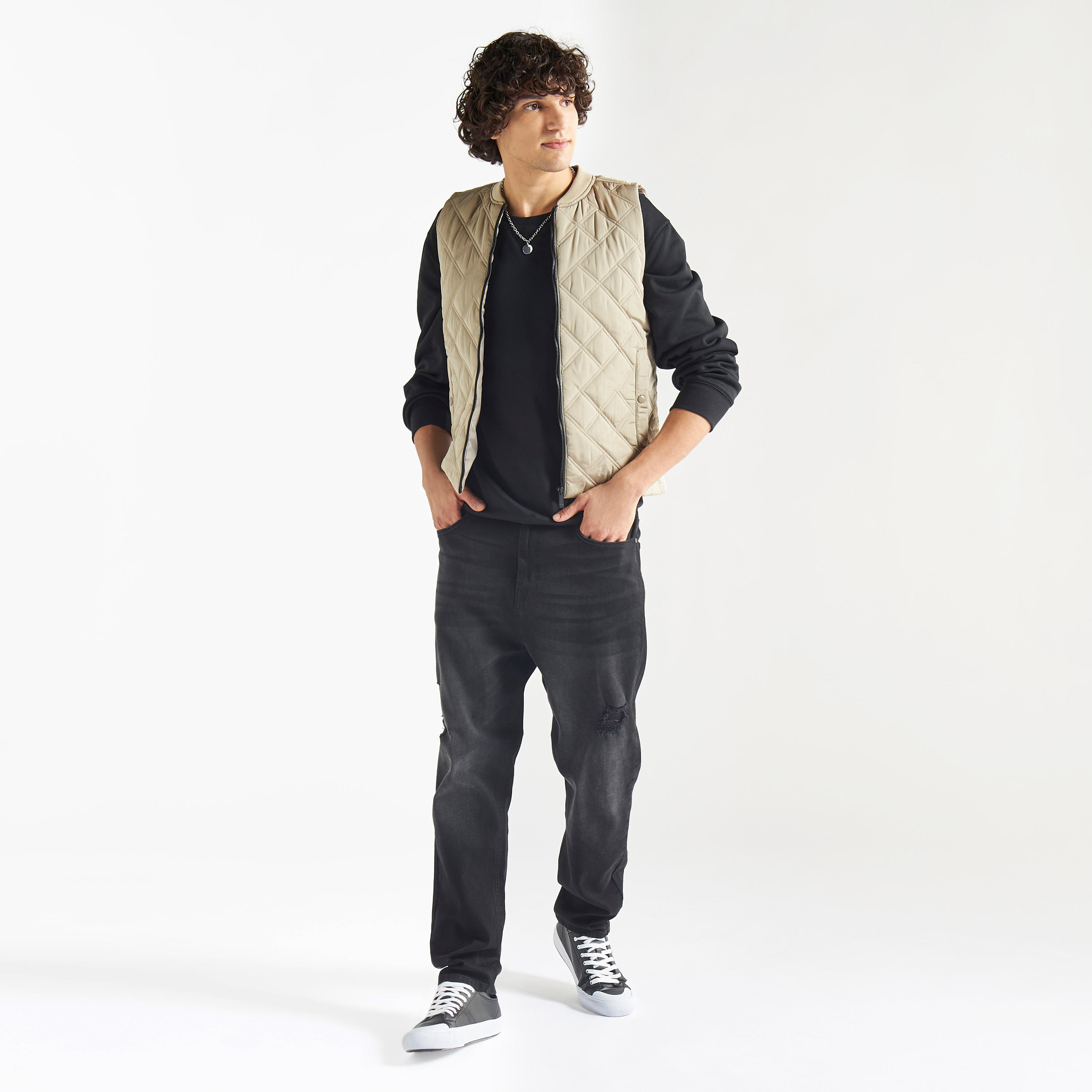 Quilted Zip Through Sleeveless Jacket with Pockets-men-clothing-jacketsandblazers-jackets-image-2