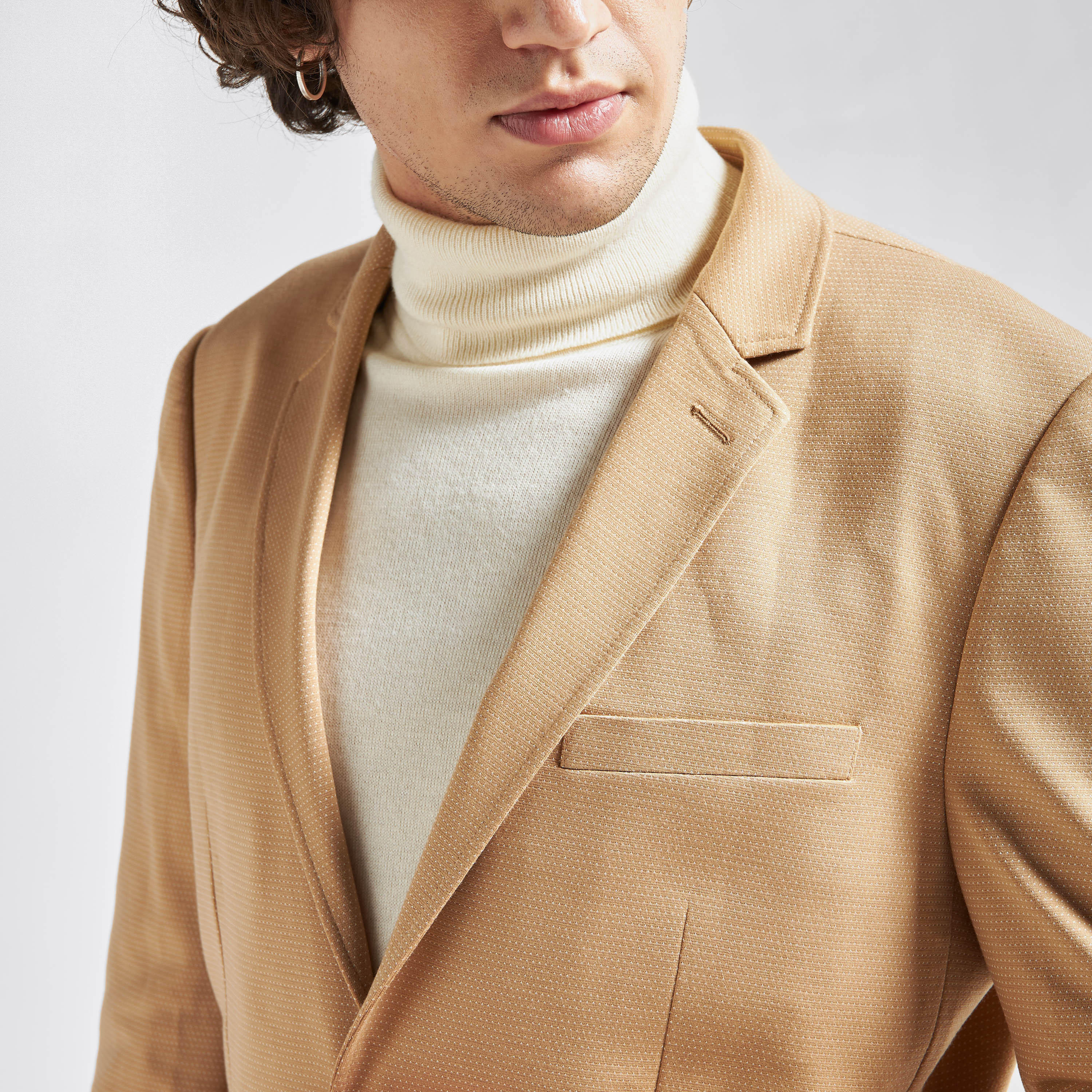 جاكيت بليزر بارز الملمس بياقة مطوية وأكمام طويلة-men-winterwear-jacketsandblazers-image-4