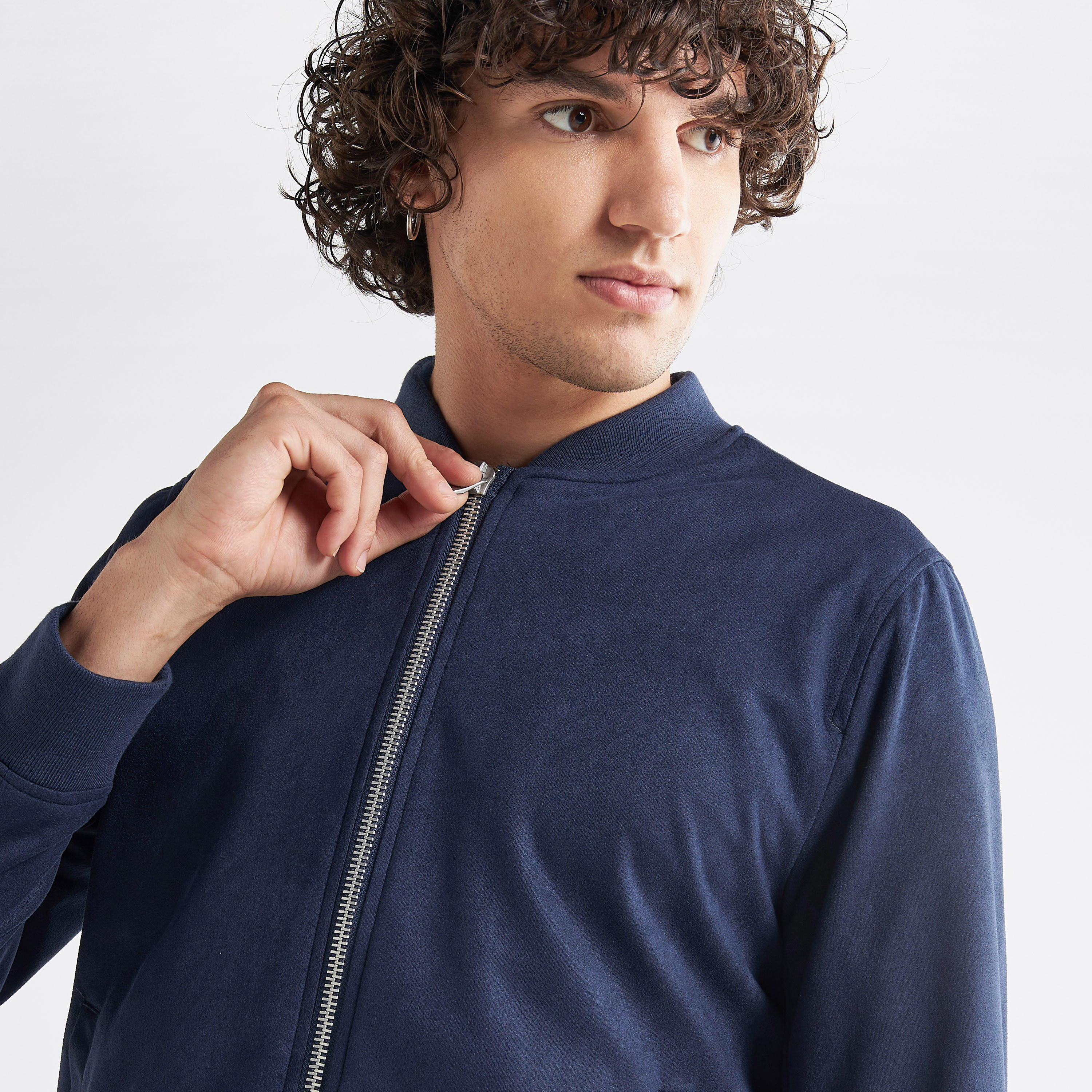 جاكيت بومبر سادة بأكمام طويلة وسحّاب-men-clothing-jacketsandblazers-jackets-image-1