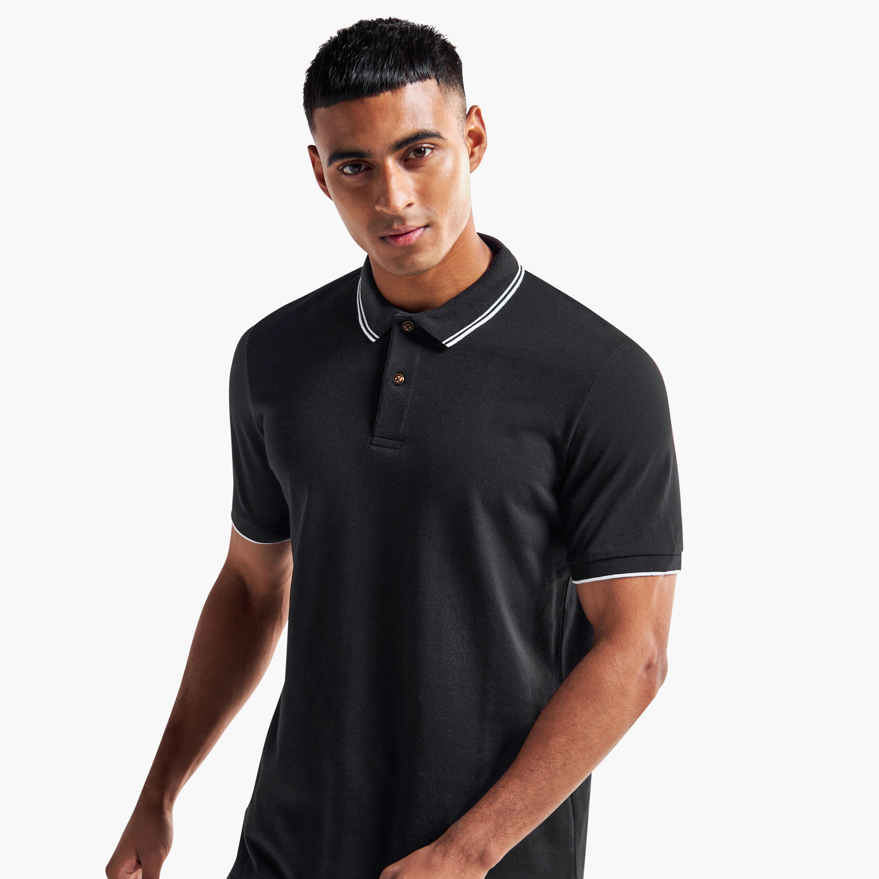 Set of 2 - Solid Polo T-shirt with Short Sleeves-men-clothing-tshirtsandpolos-polos-image-2