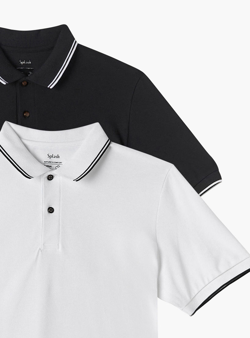 Set of 2 - Solid Polo T-shirt with Short Sleeves-men-clothing-tshirtsandpolos-polos-image-5